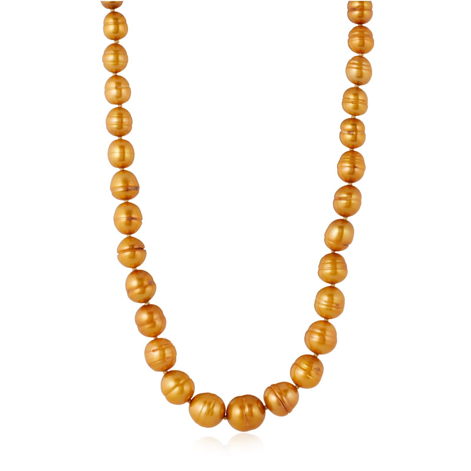 Lara Pearl 6-10mm Oval Pearl Necklace Stainless Steel