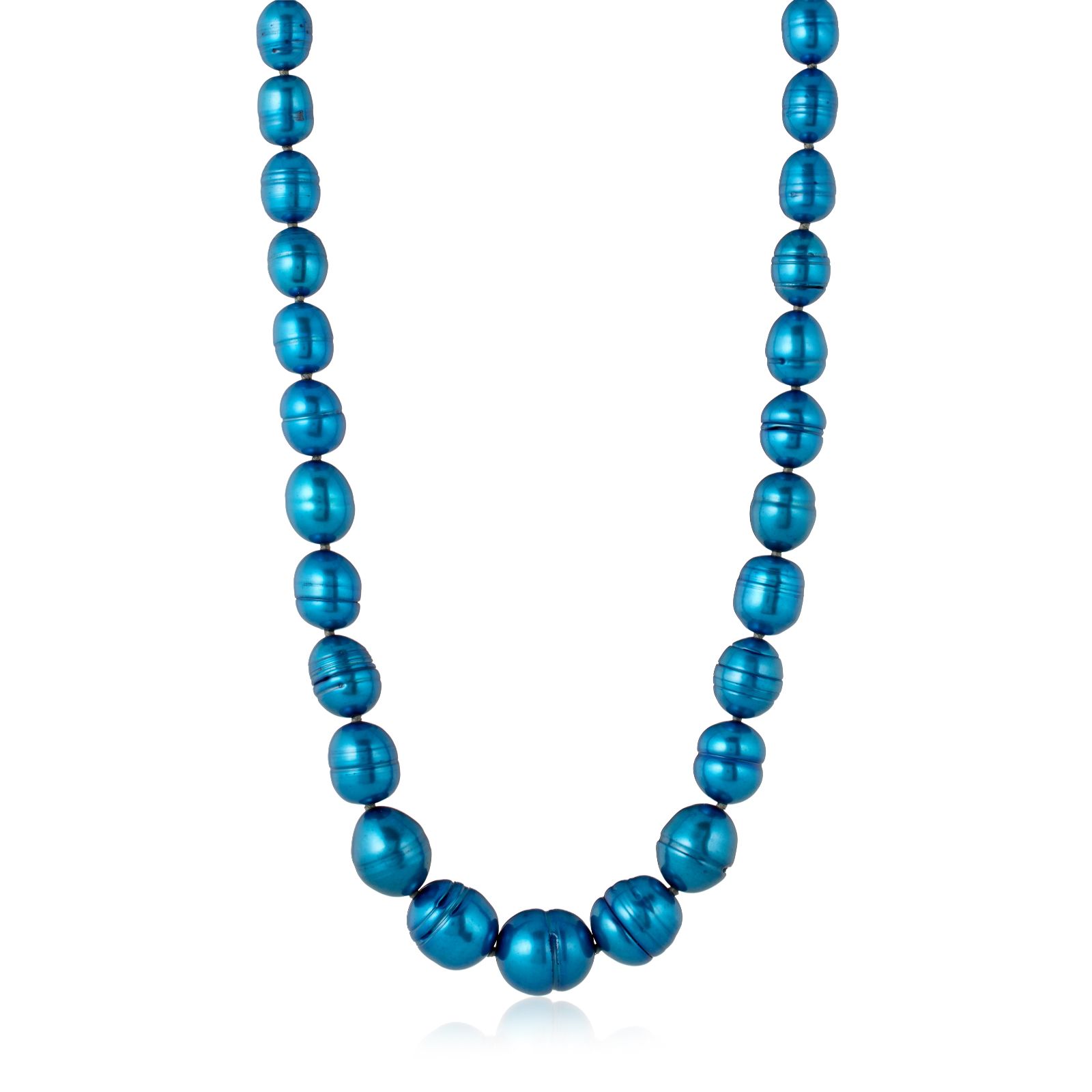 Lara Pearl 6-10mm Oval Pearl Necklace Stainless Steel