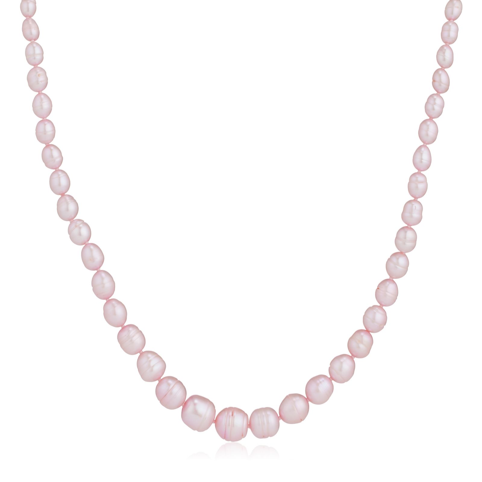Lara Pearl 6-10mm Oval Pearl Necklace Stainless Steel