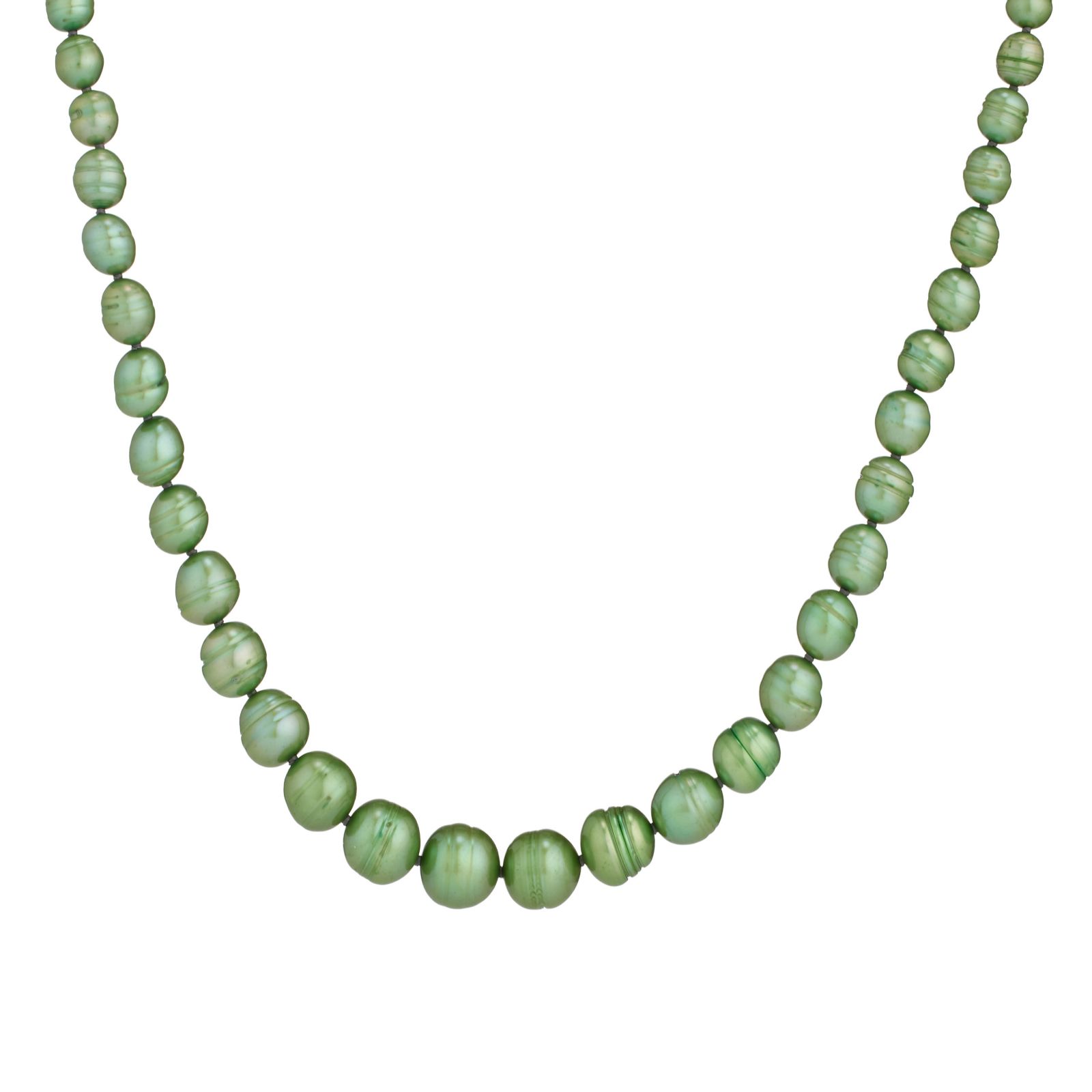 Lara Pearl 6-10mm Oval Pearl Necklace Stainless Steel