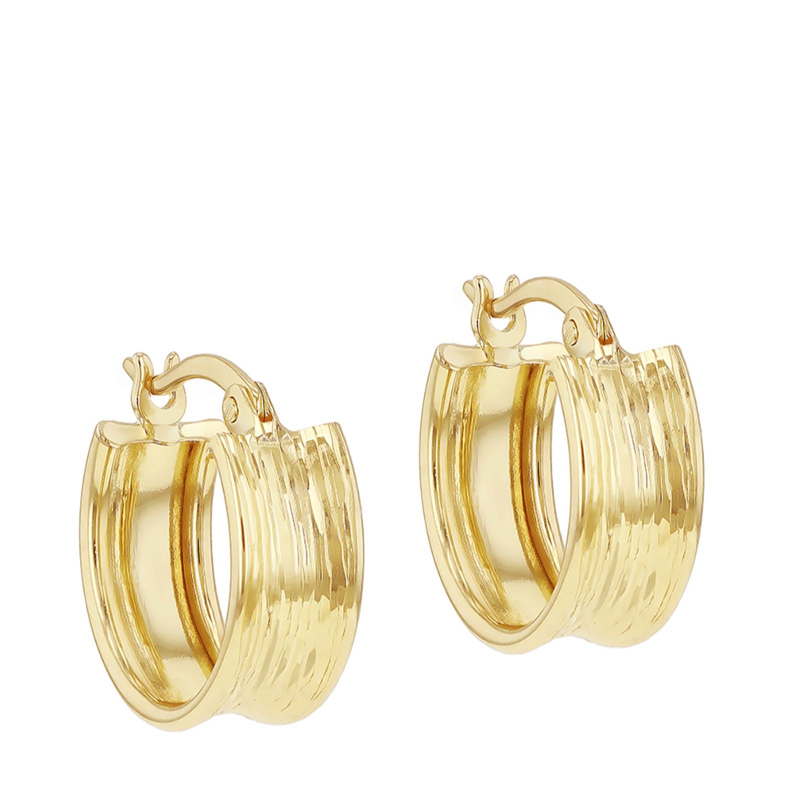 GOLD 9ct Concave Hoop Earrings 1.23g