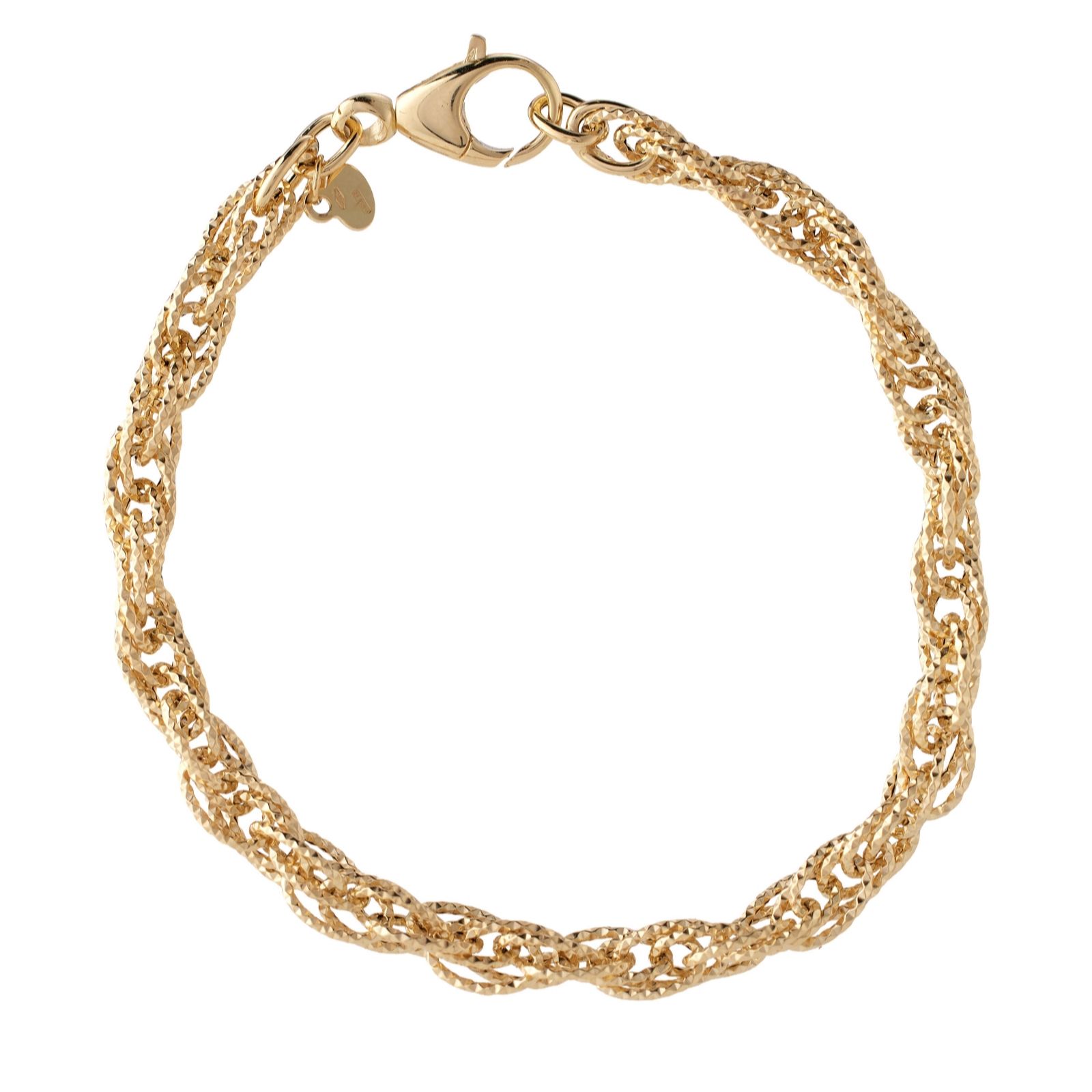 GOLD 9ct Italian Gold Torchon Godronata Bracelet 3.44g