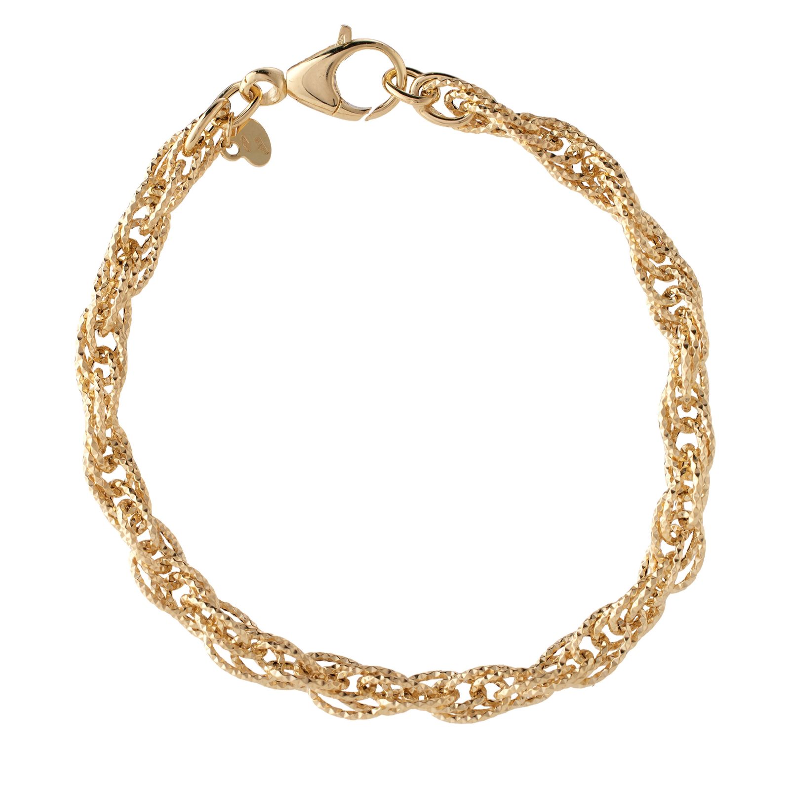 GOLD 9ct Italian Gold Torchon Godronata Bracelet 3.44g