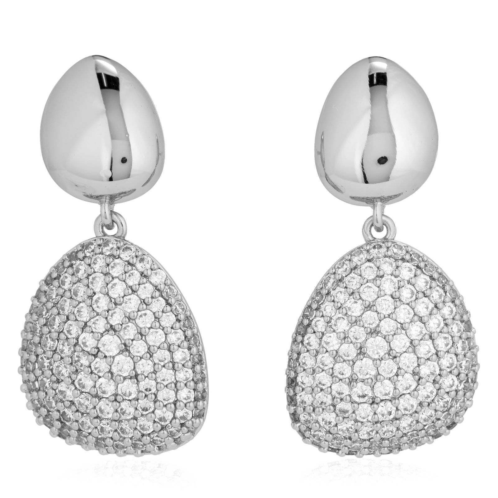 Diamonique 2ct tw Edit Pave Drop Earrings