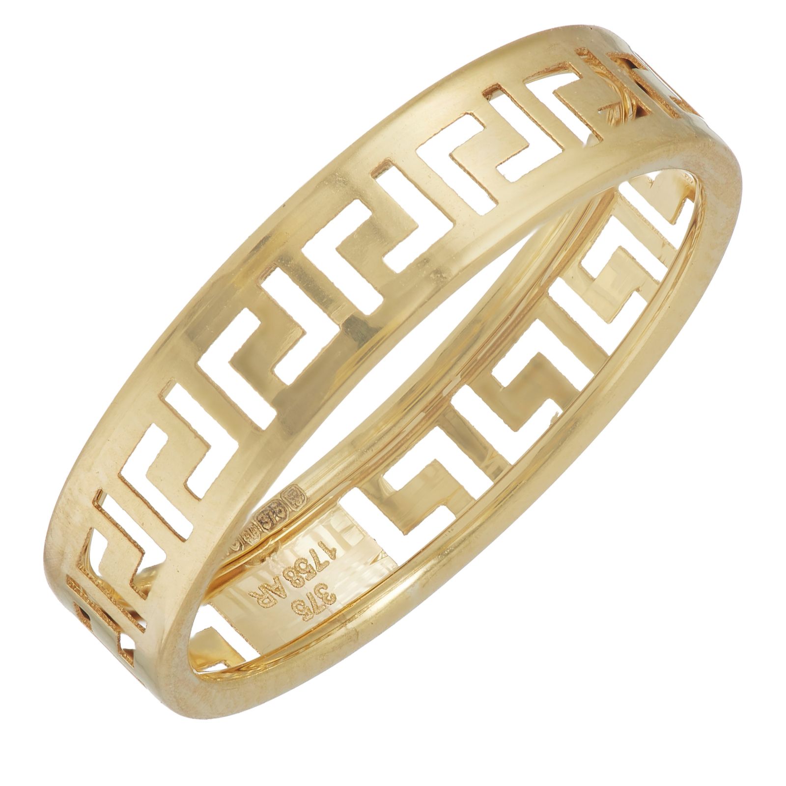 GOLD 9ct Italian Gold Greek Key Cut Out Ring 0.7g