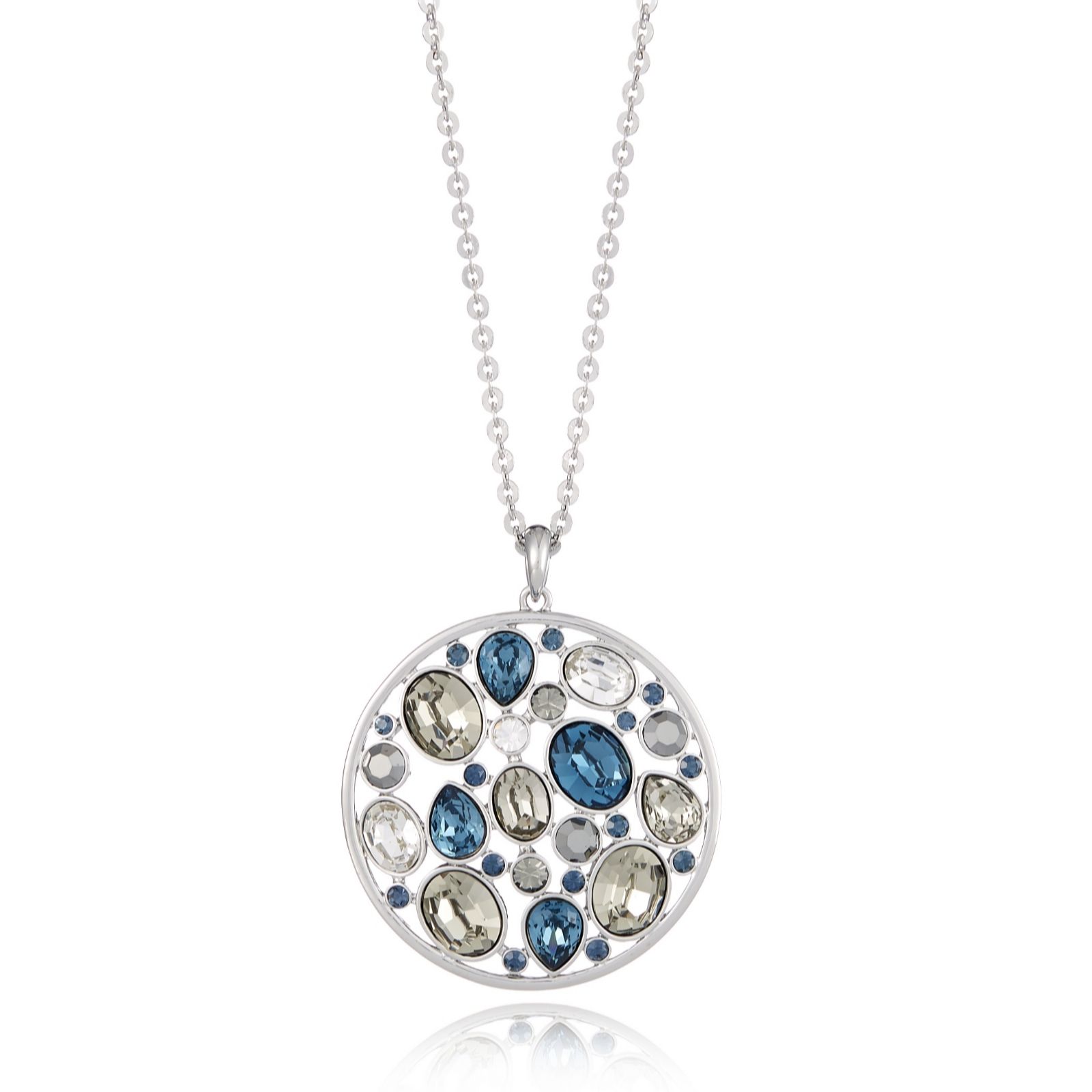 Outlet Frank Usher Crystal Cluster Long Pendant Necklace - QVC UK