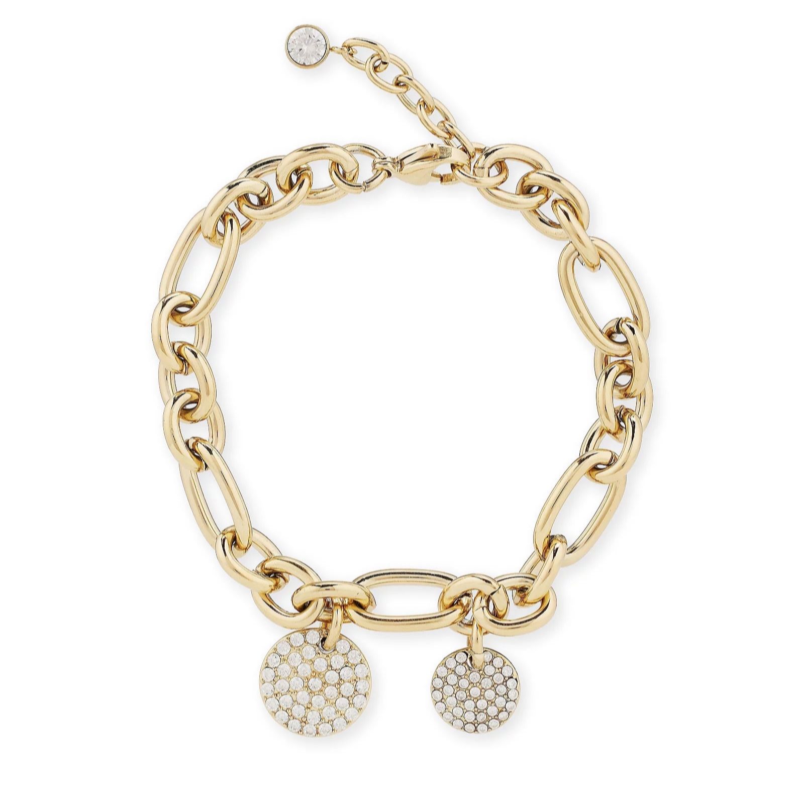 Steel by Diamonique Pave Disc 19cm Bracelet Stainless Steel