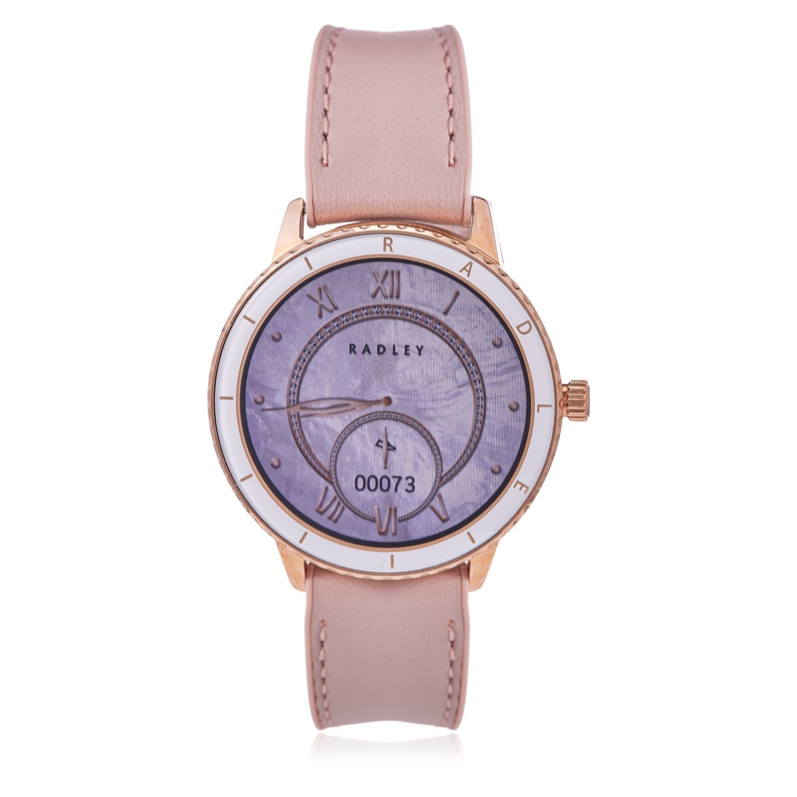 Radley Round Resin Bezel Smart Watch with Leather Strap