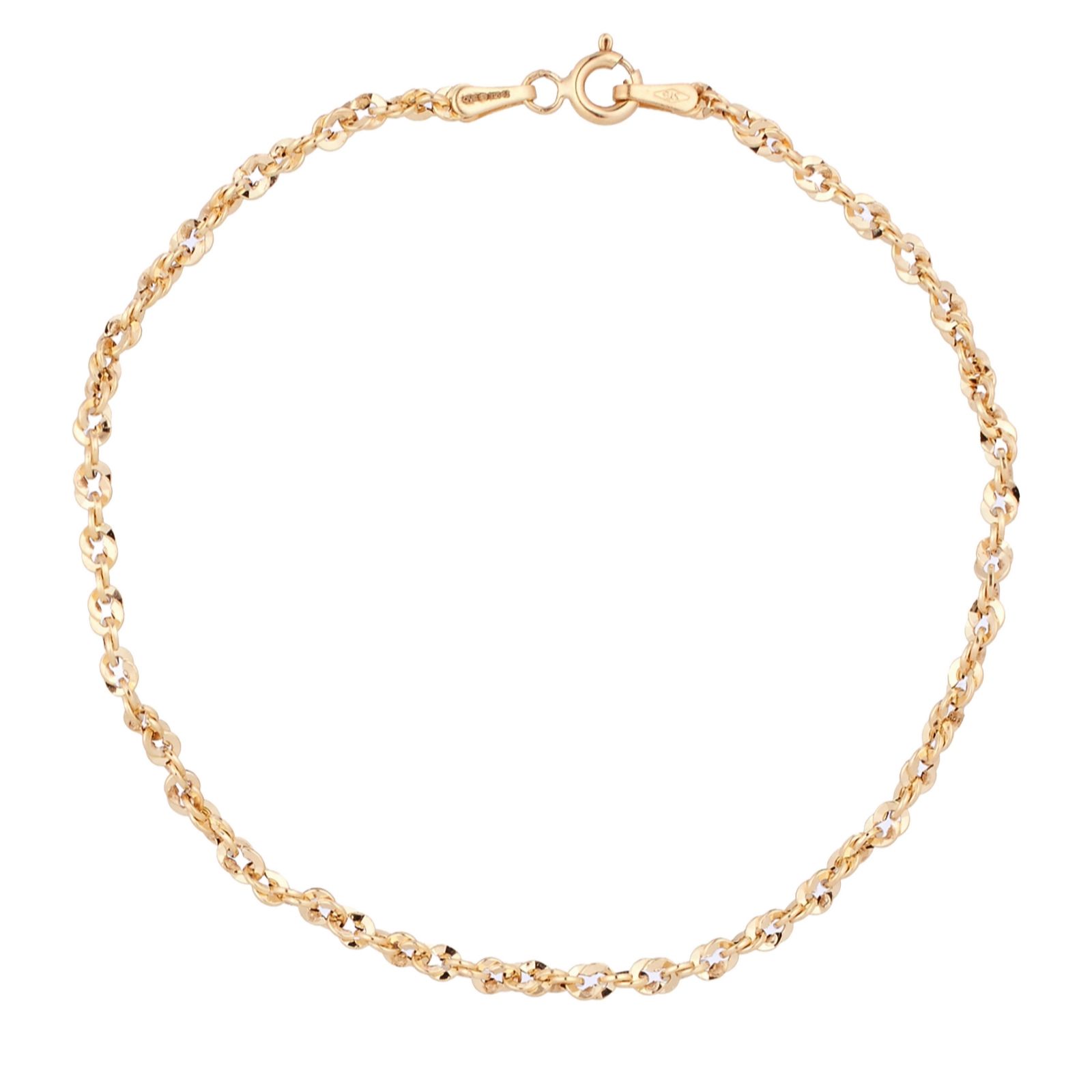 GOLD 9ct Italian Gold Spirali Rope Bracelet 0.9g