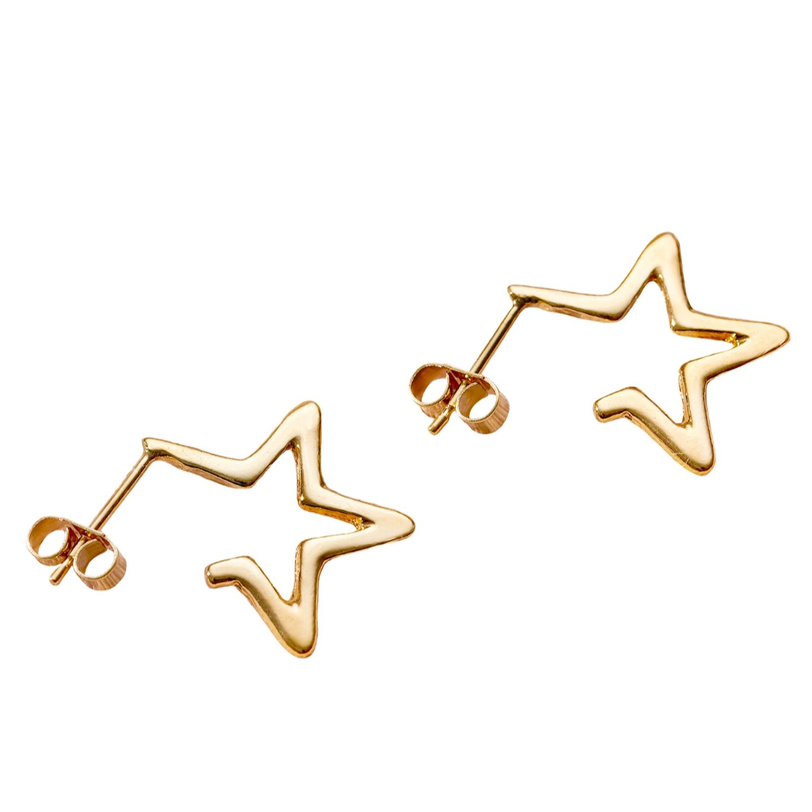 Posh Totty Designs Open Star Hoop Earrings Sterling Silver