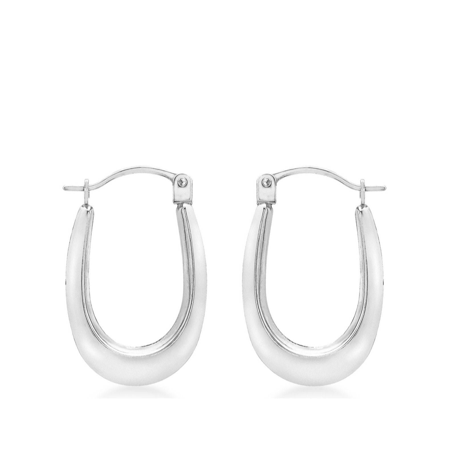 GOLD 9ct Gold Polished Oval Hoop Earrings 0.52g