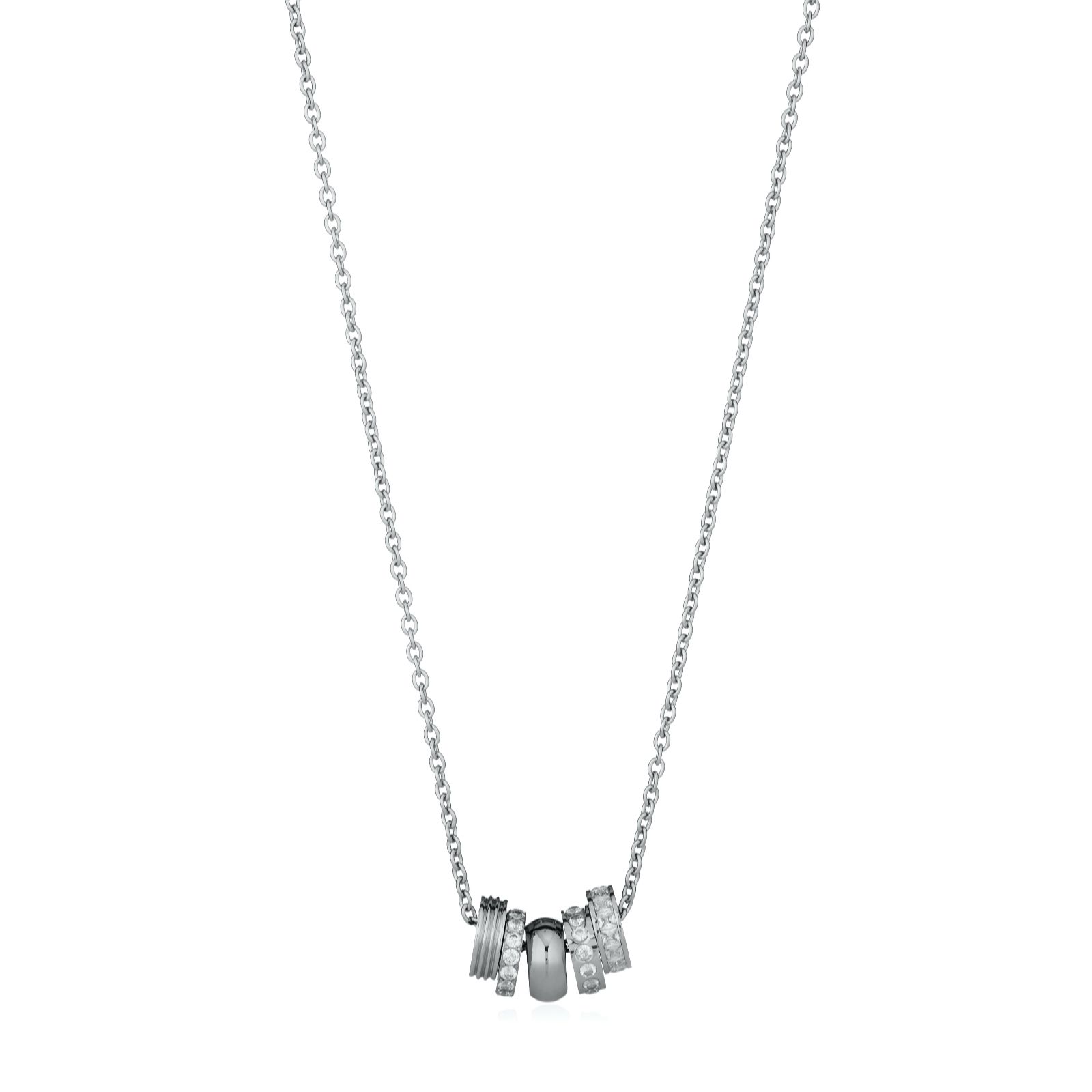 Steel by Diamonique Rondelle Pendant Necklace Stainless Steel