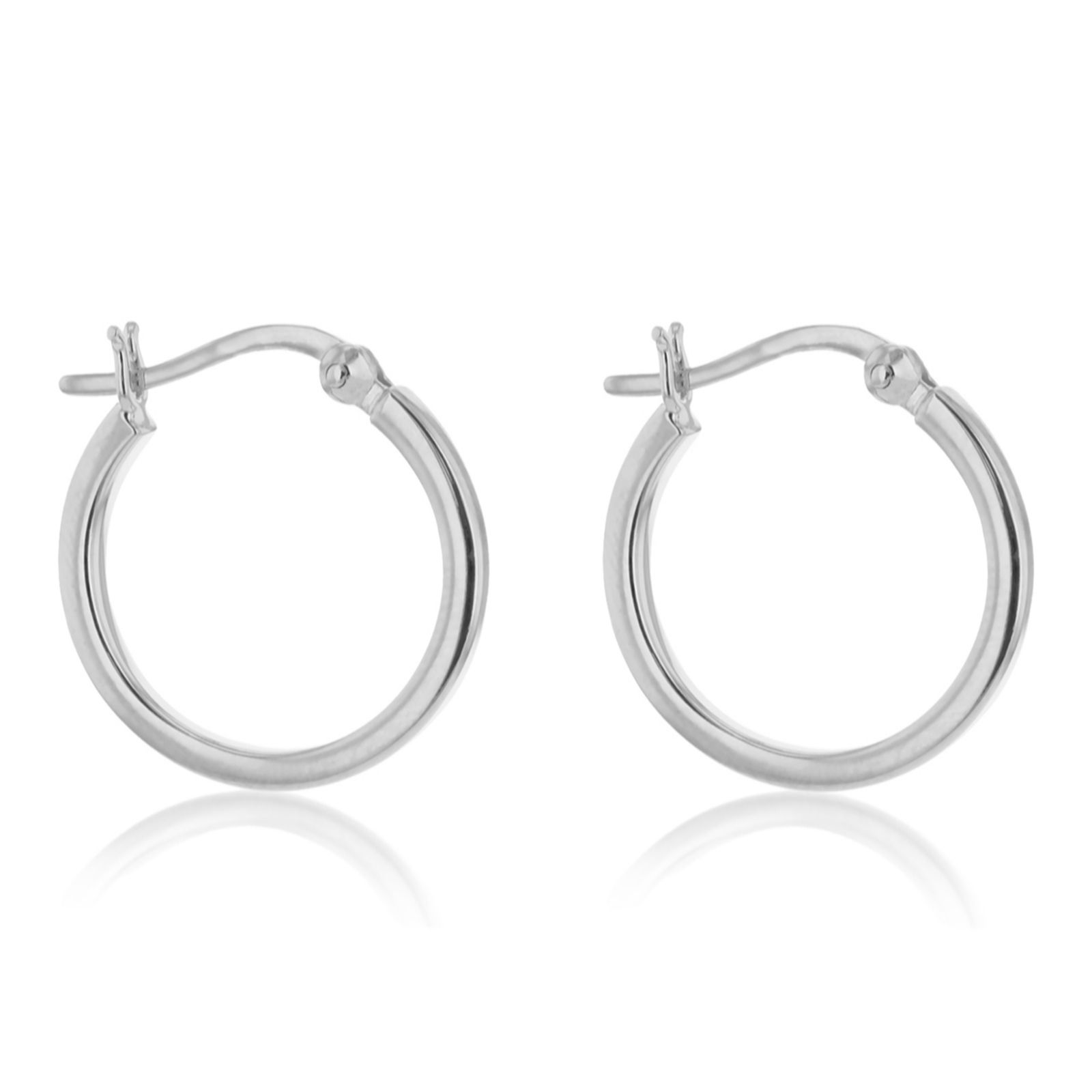 Faith & Brown Square Tube Hoop Earrings Sterling Silver