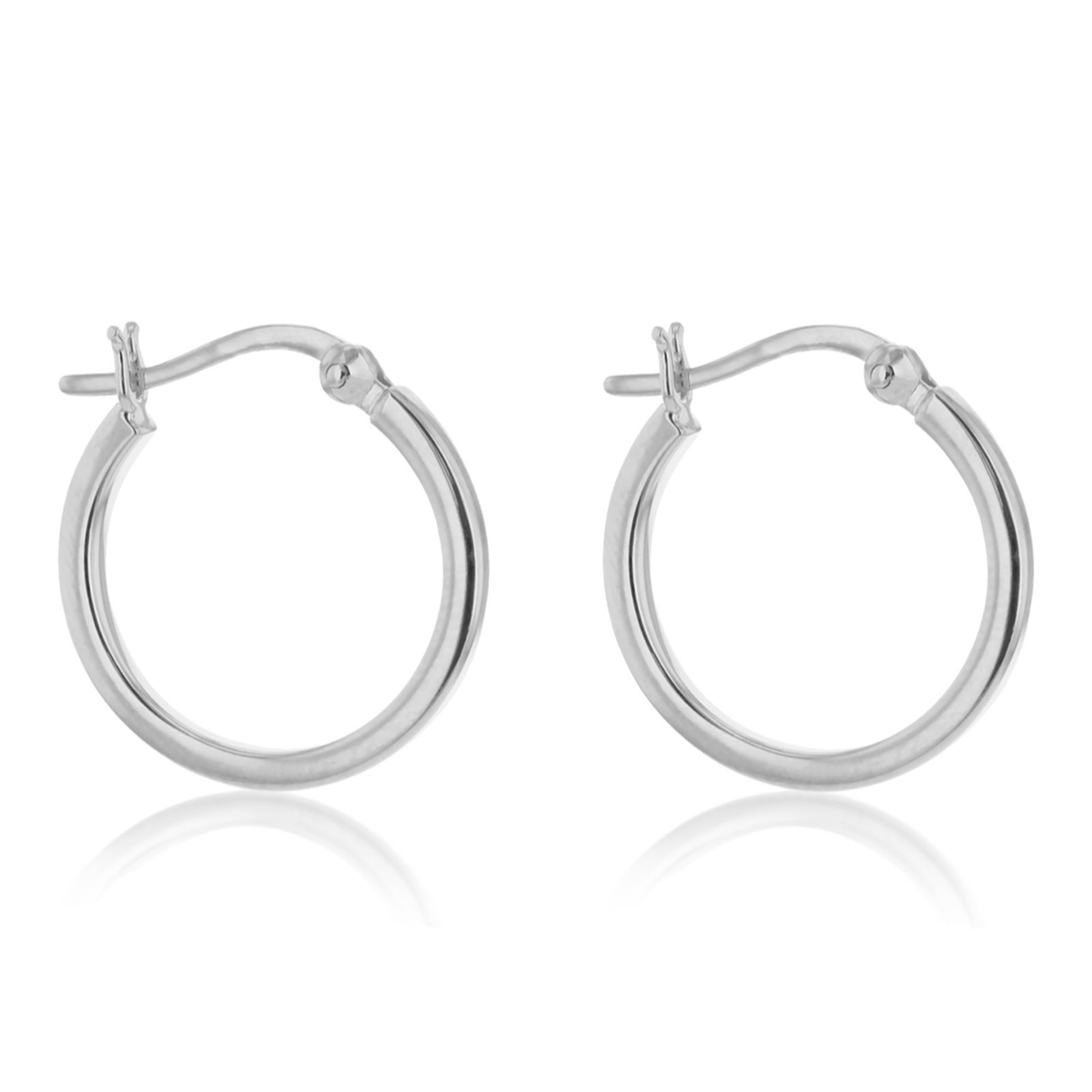 Faith & Brown Square Tube Hoop Earrings Sterling Silver