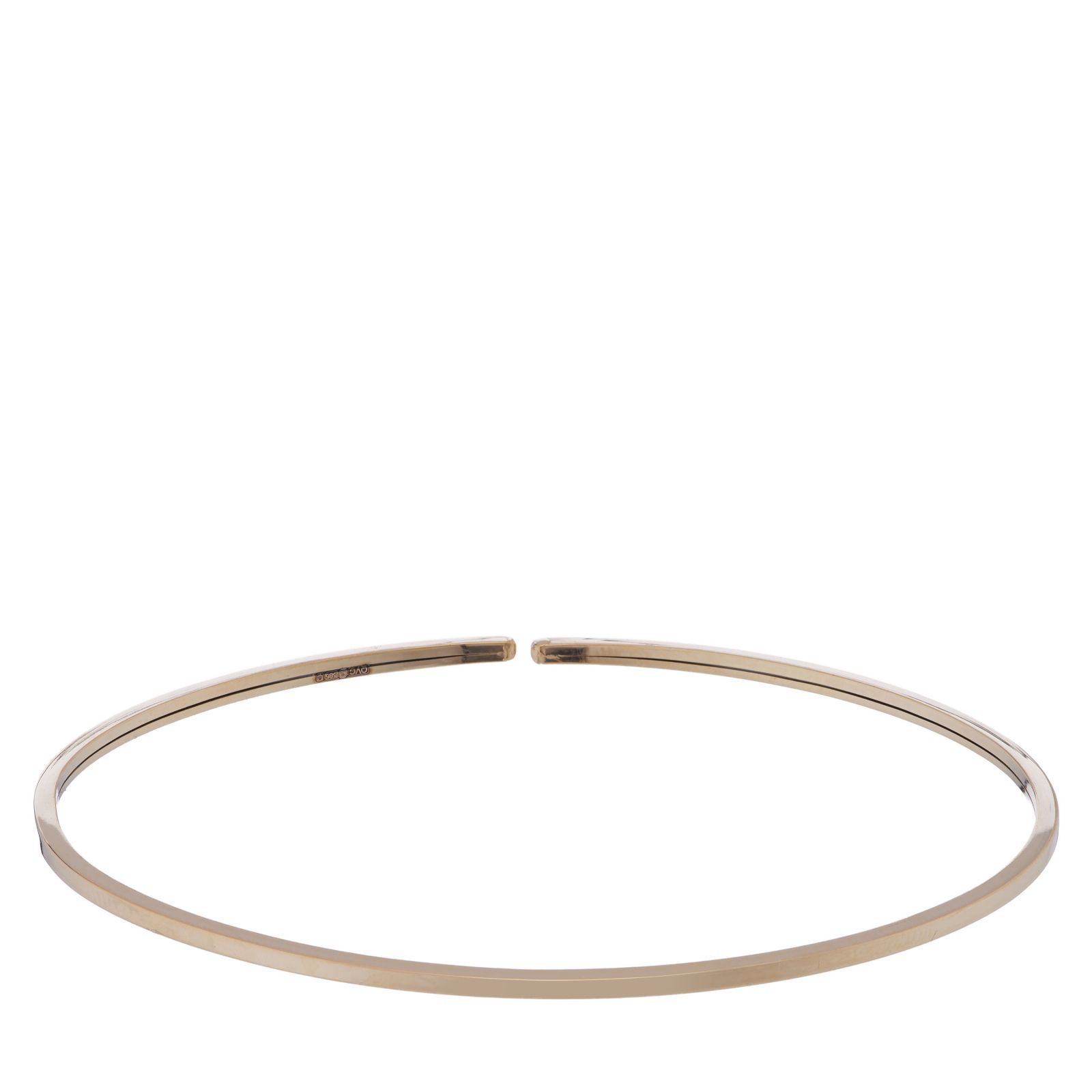GOLD 14ct Italian Squared Bangle 1.4g