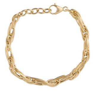 GOLD 9ct Italian Gold Torchon Rigato 19cm Bracelet 4.7g