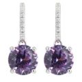 Diamonique 2.9ct tw Simulated Alexandrite Earring Sterling Silver