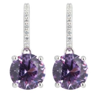 Diamonique 2.9ct tw Simulated Alexandrite Earring Sterling Silver