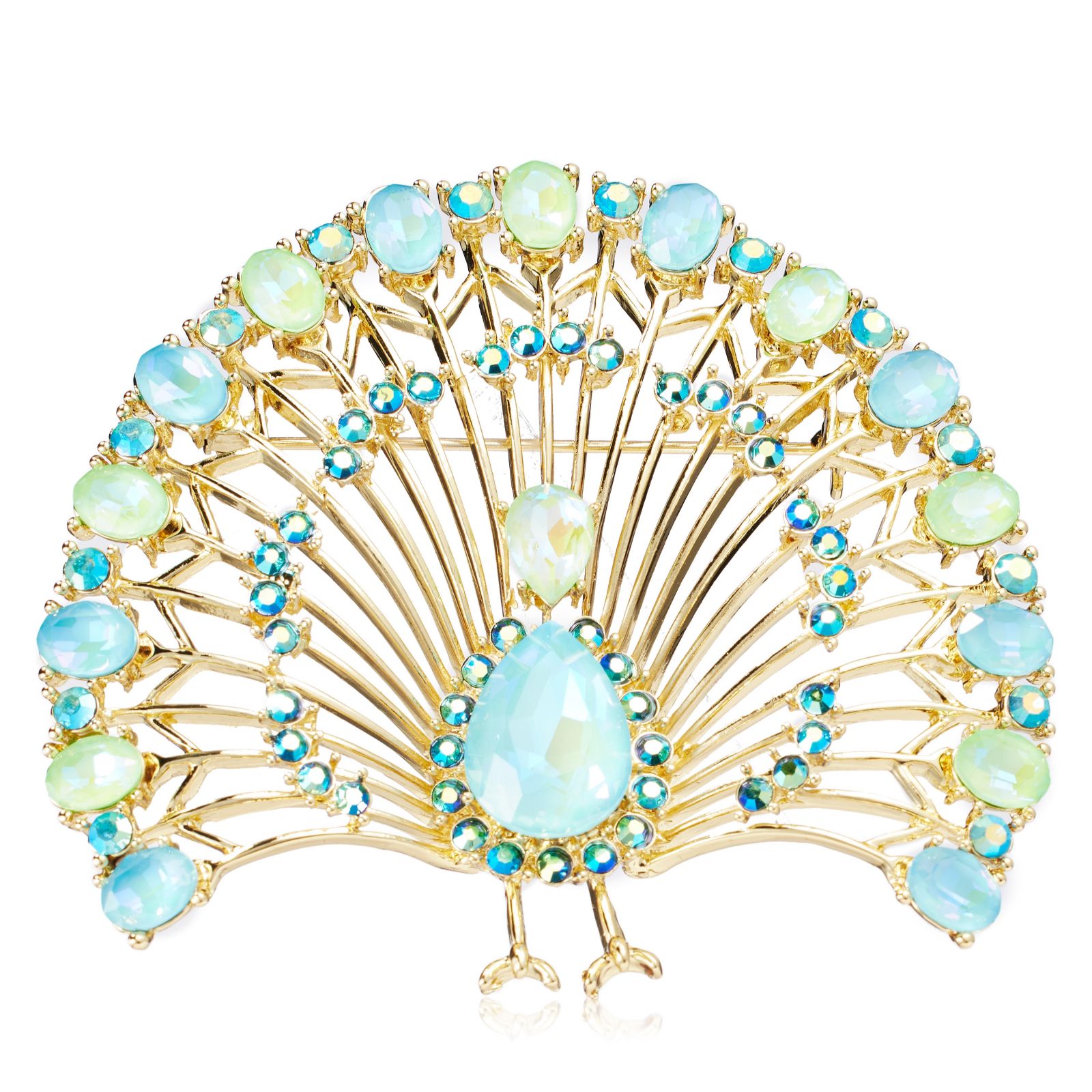 Butler & Wilson Full Bloom Peacock Brooch