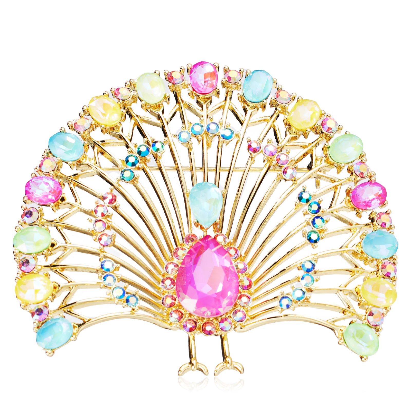 Butler & Wilson Full Bloom Peacock Brooch