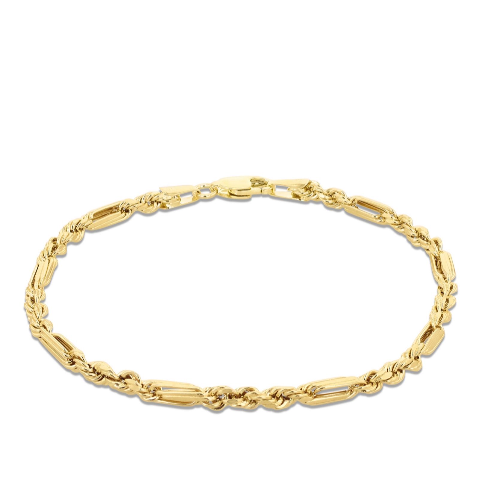 GOLD 9ct Gold Hollow Figarope Bracelet