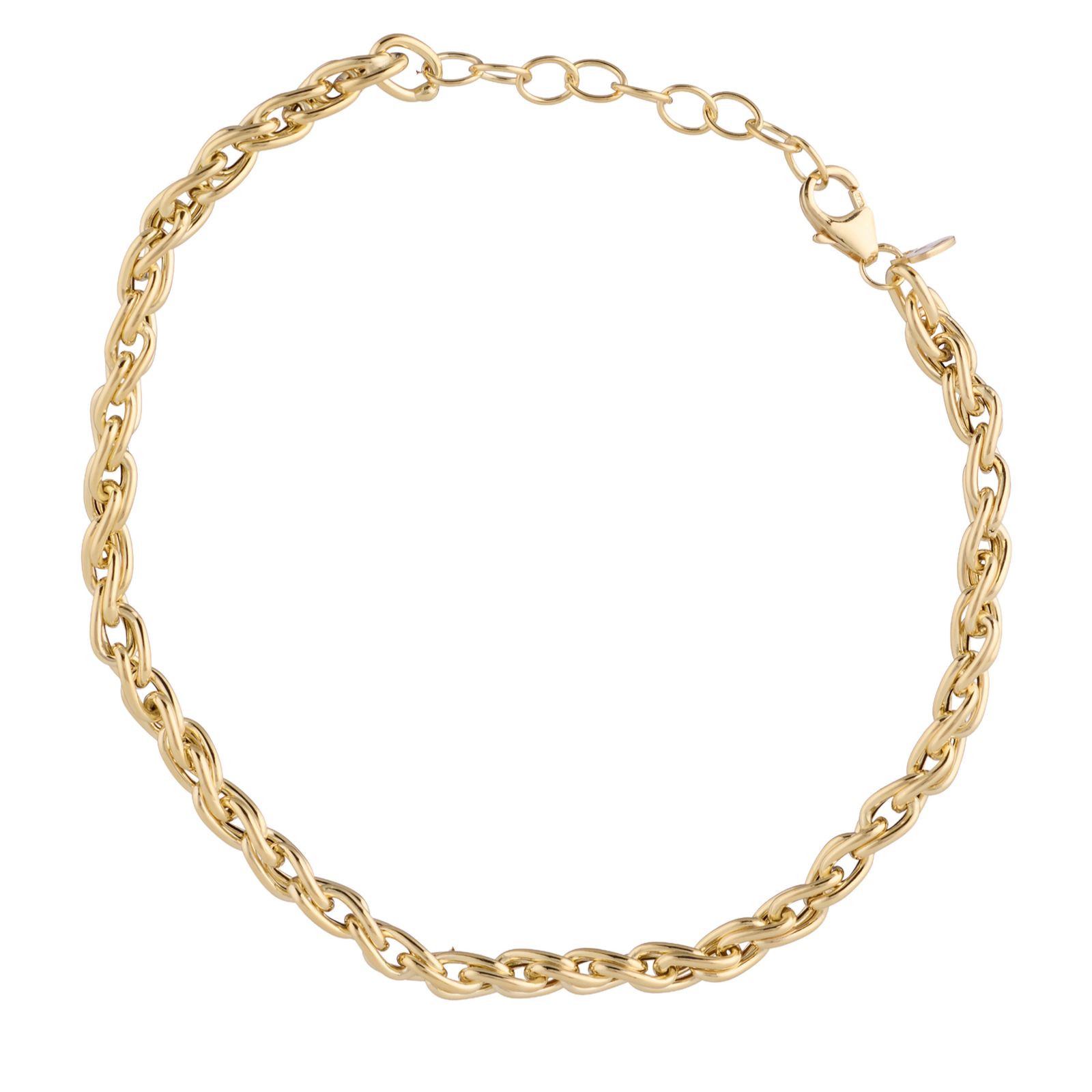 GOLD 9ct Italian Gold Infinity Link 19cm Bracelet