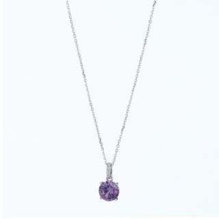 Diamonique 2ct tw Simulated Alexandrite Necklace Sterling Silver