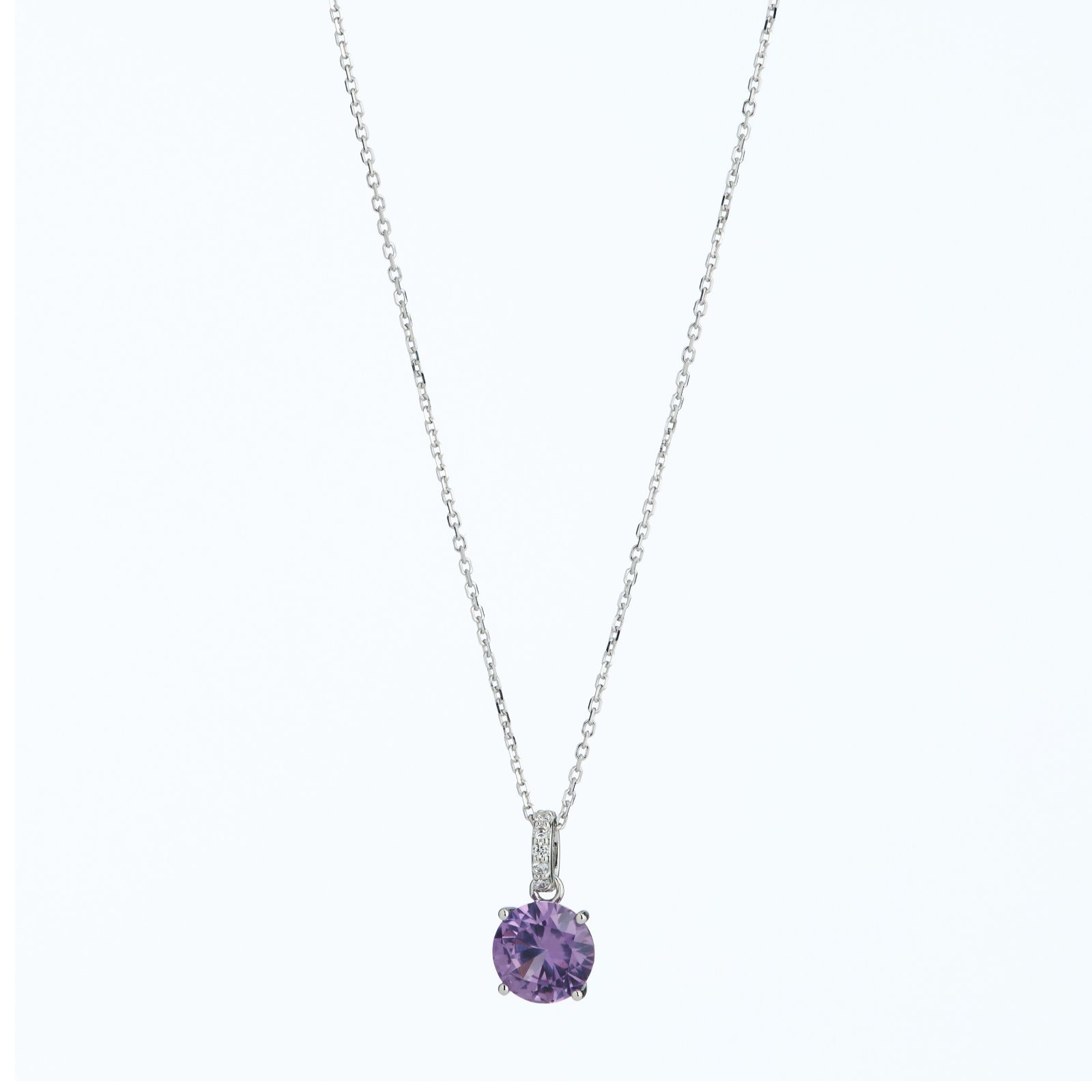 Diamonique 2ct tw Simulated Alexandrite Necklace Sterling Silver