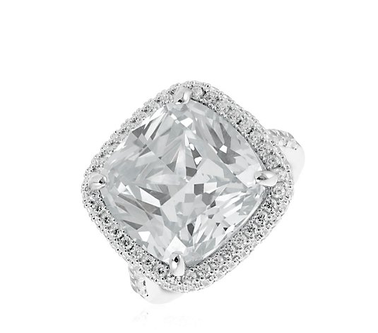 The Diamonique High Collection 25.7 ct tw Cushion Cut Cocktail Ring