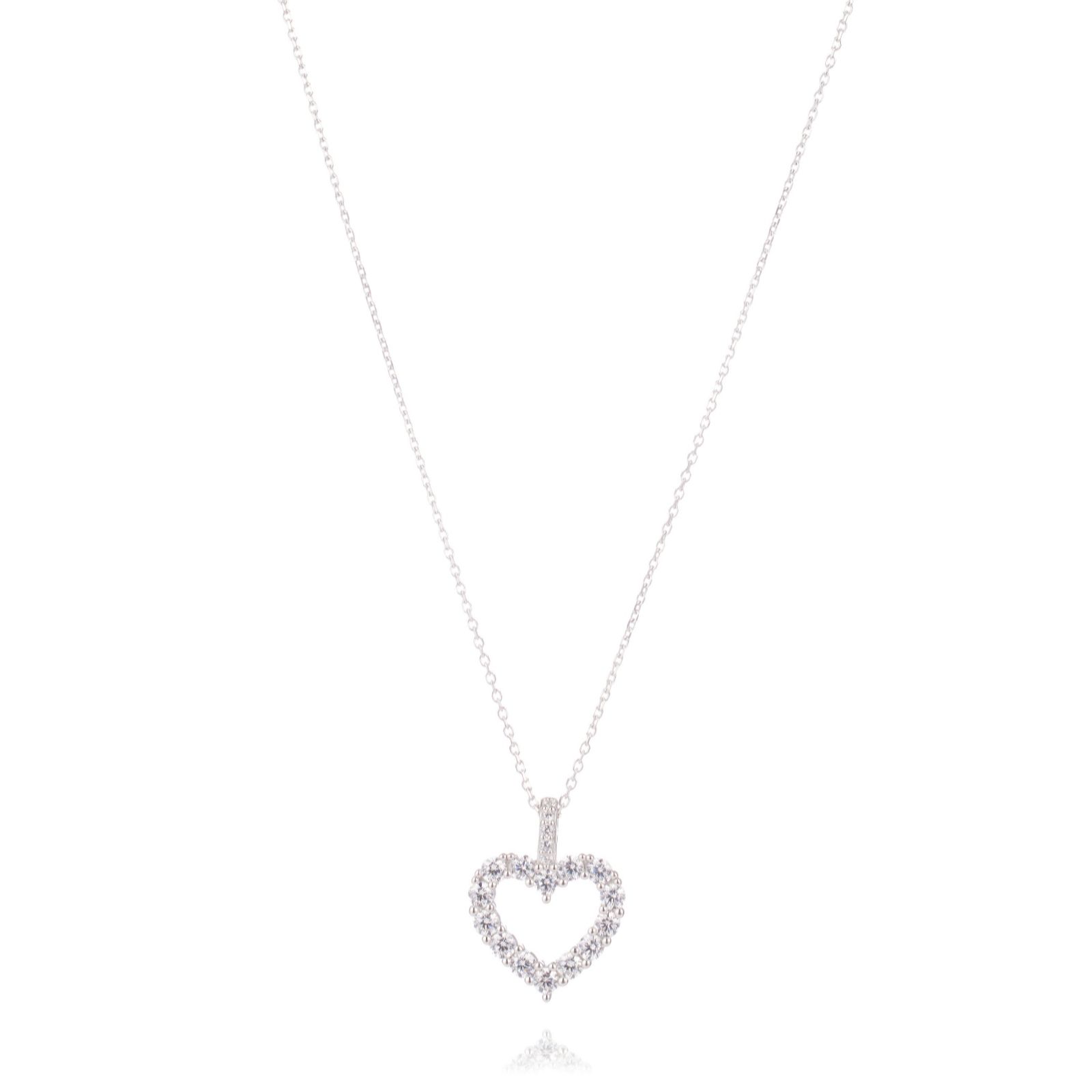 Diamonique 0.75ct tw Heart Necklace Sterling Silver - QVC UK