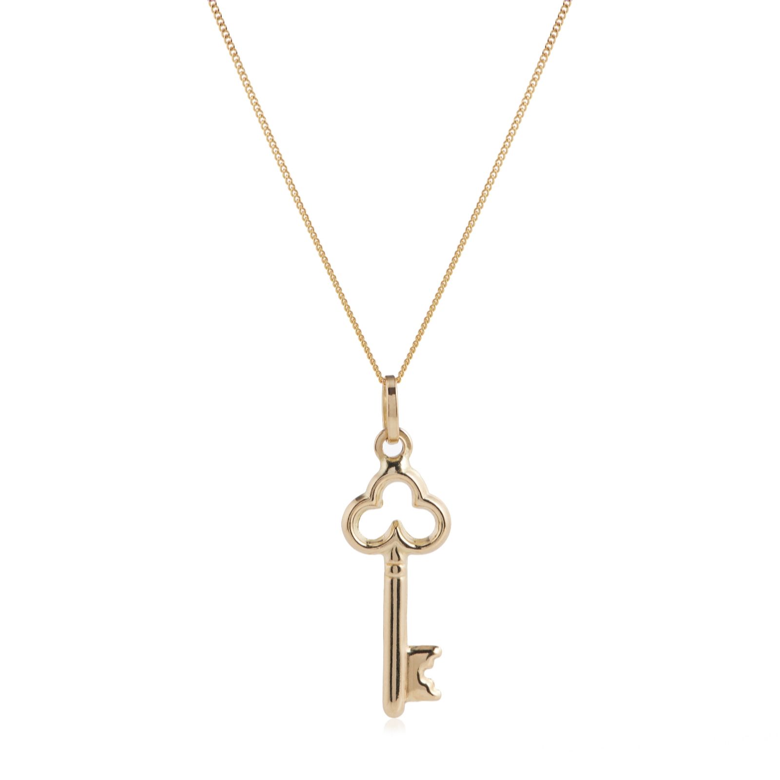 GOLD 9ct Key Chain Necklace 0.9g - QVC UK