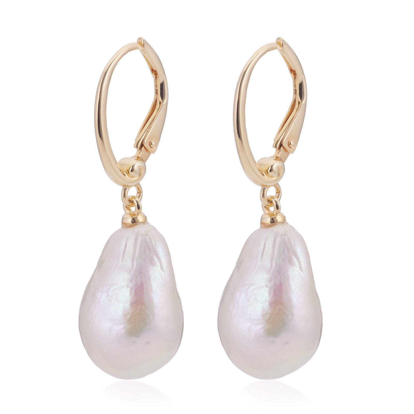 Lara Pearl Private Reserve 11-12mm Baroque Ming Pearl Leverback Earrings