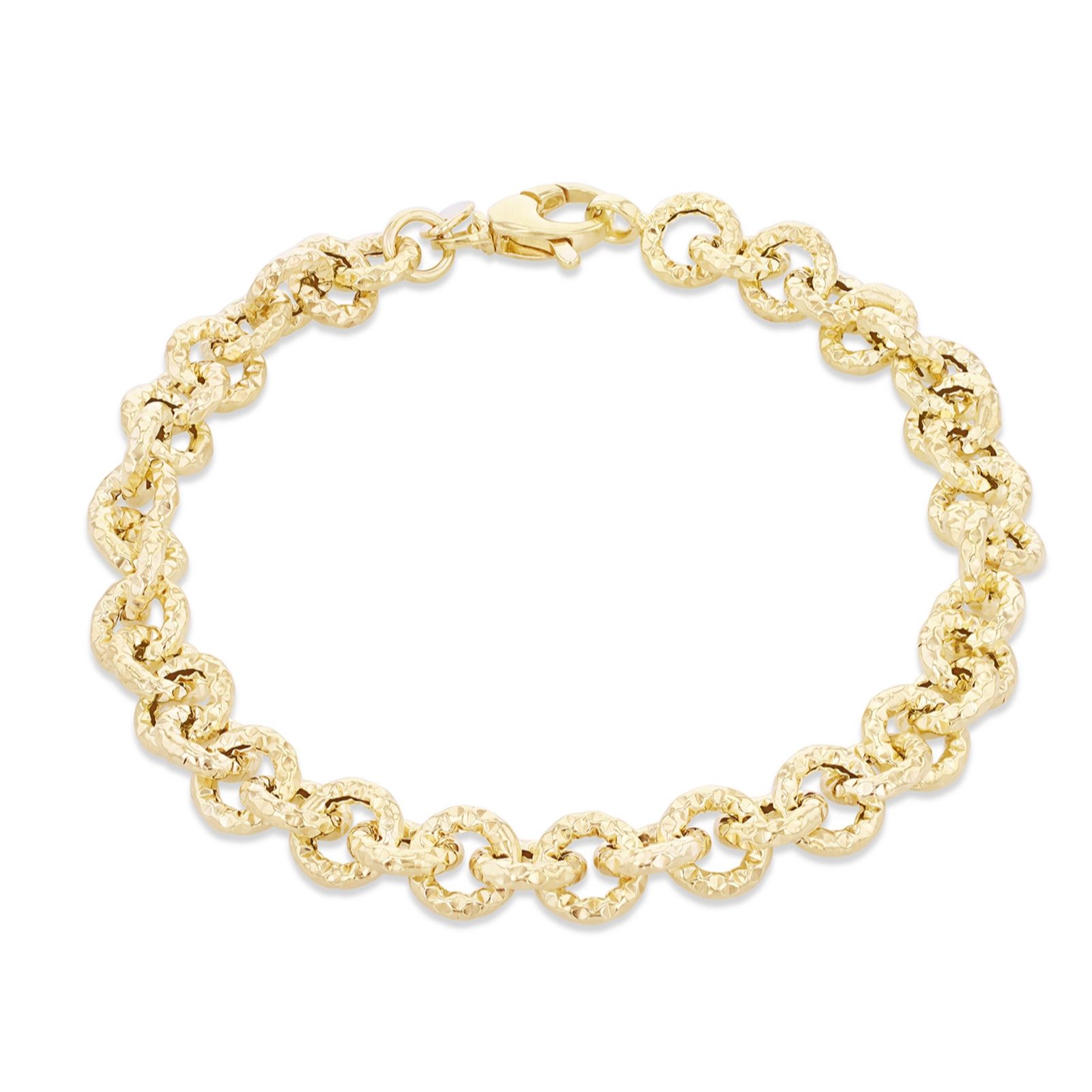 GOLD 9ct Gold Textured Belcher Bracelet
