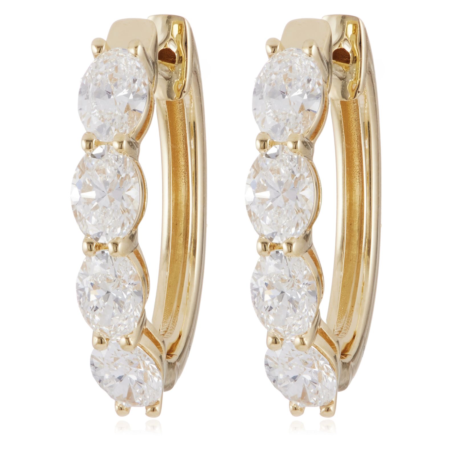 Fire Light 2.12ct Lab Grown Diamond Marquise Cut Hoop Earrings 9ct Gold