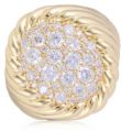 Paul Costelloe for Diamonique Pave Twist Ring