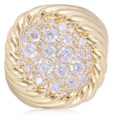 Paul Costelloe for Diamonique Pave Twist Ring