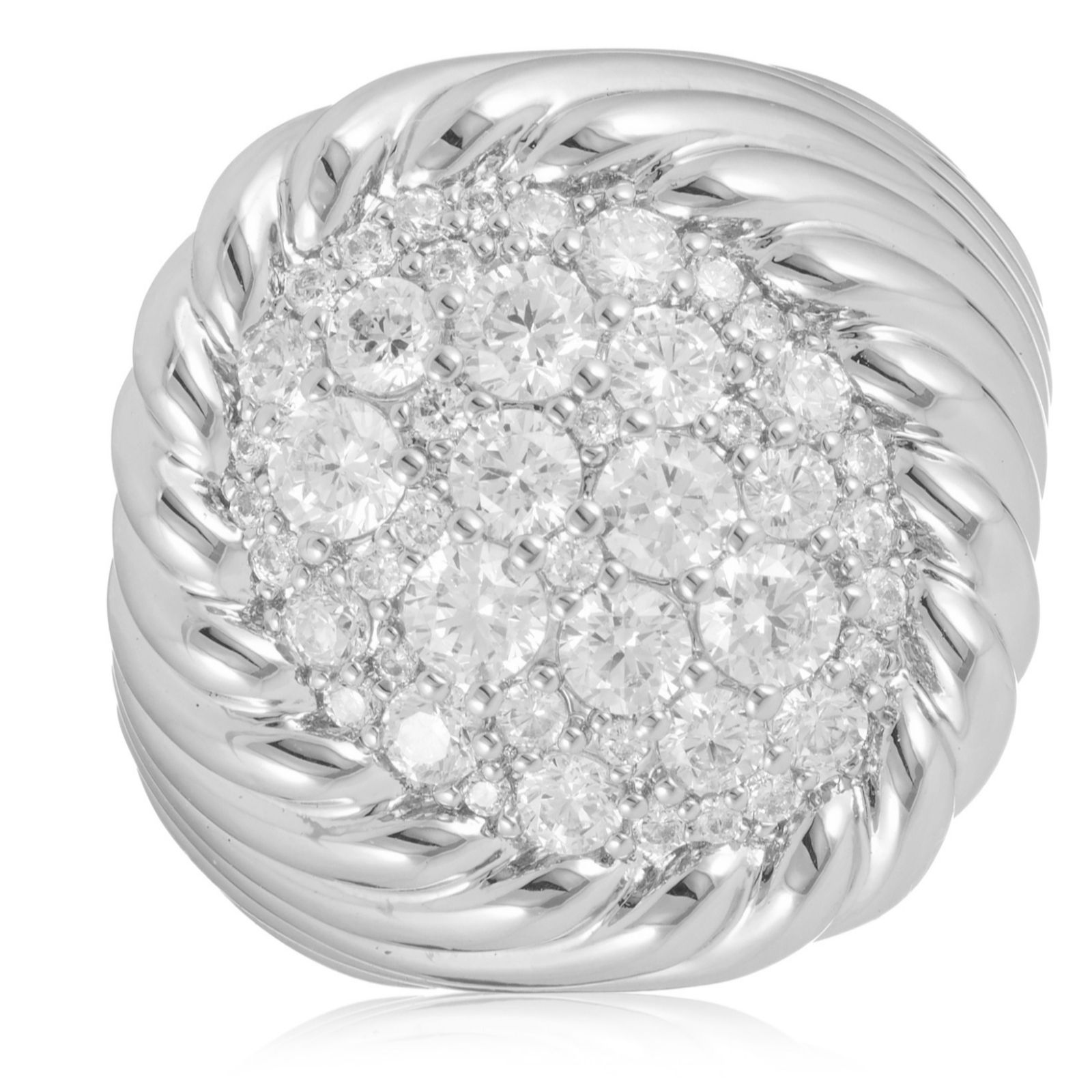 Paul Costelloe for Diamonique Pave Twist Ring