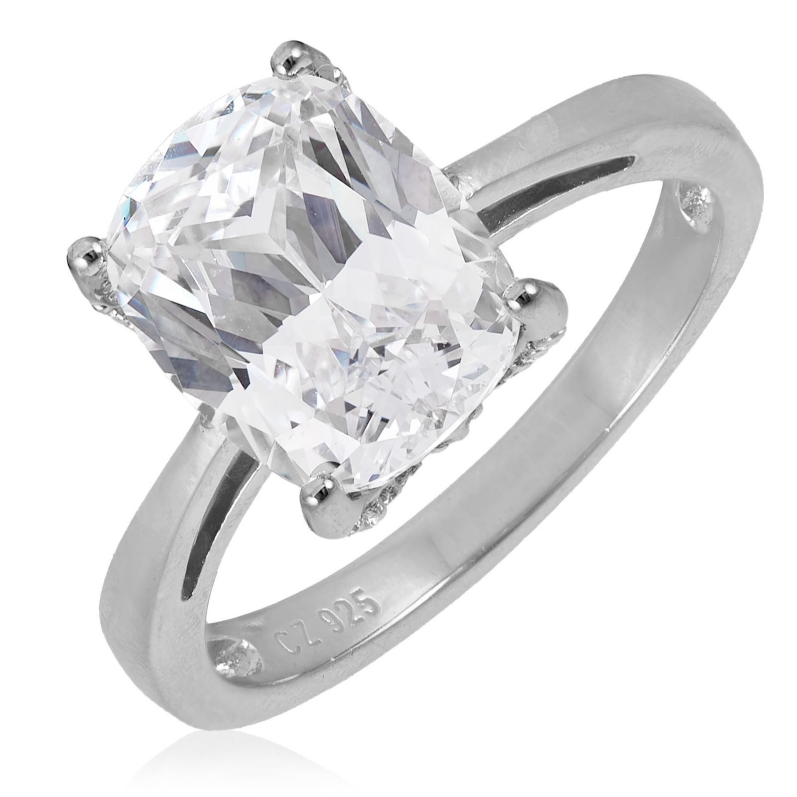 Diamonique 4ct tw Online Only Cushion Ring Sterling Silver