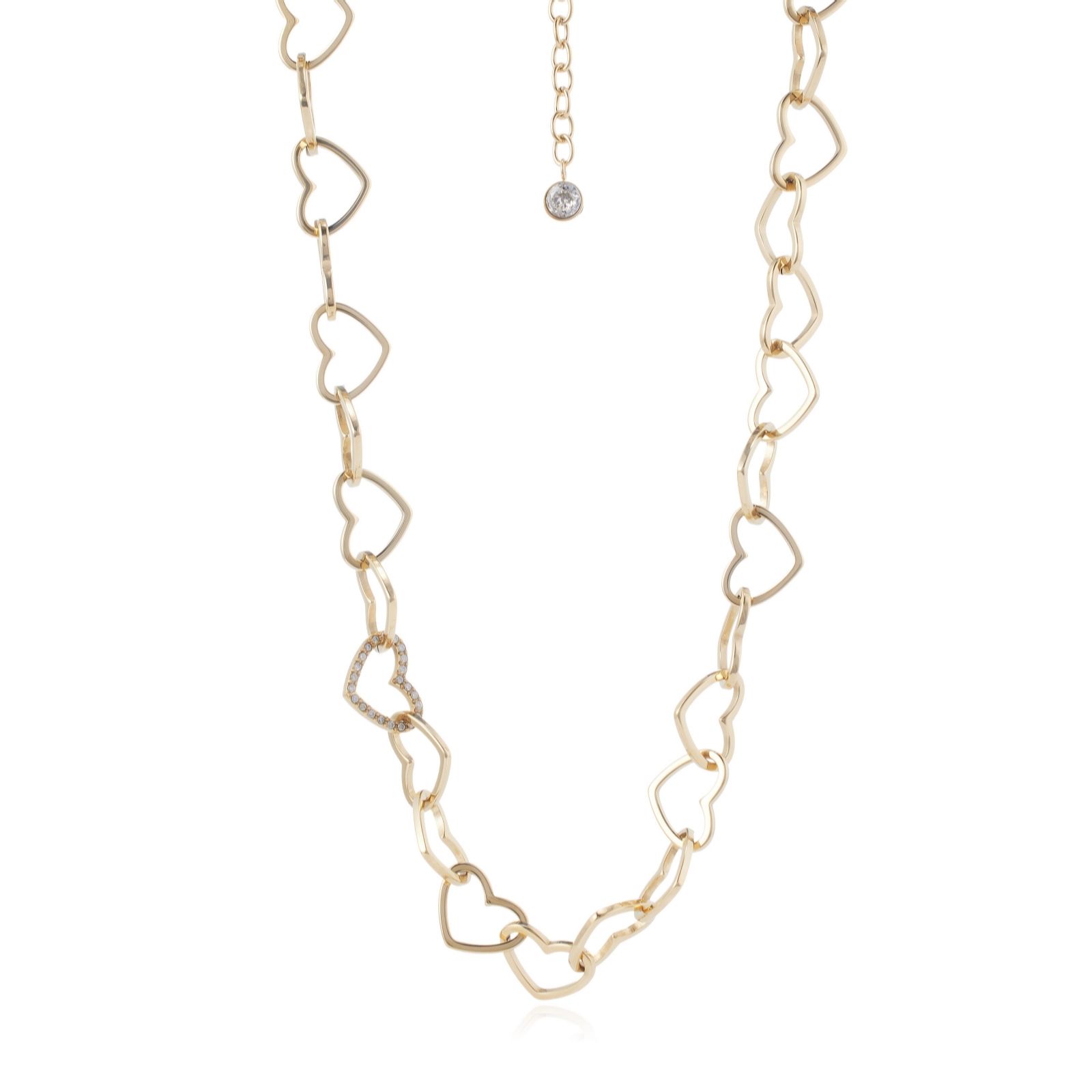 Steel by Diamonique Heart Chain Link Necklace Stainless Steel