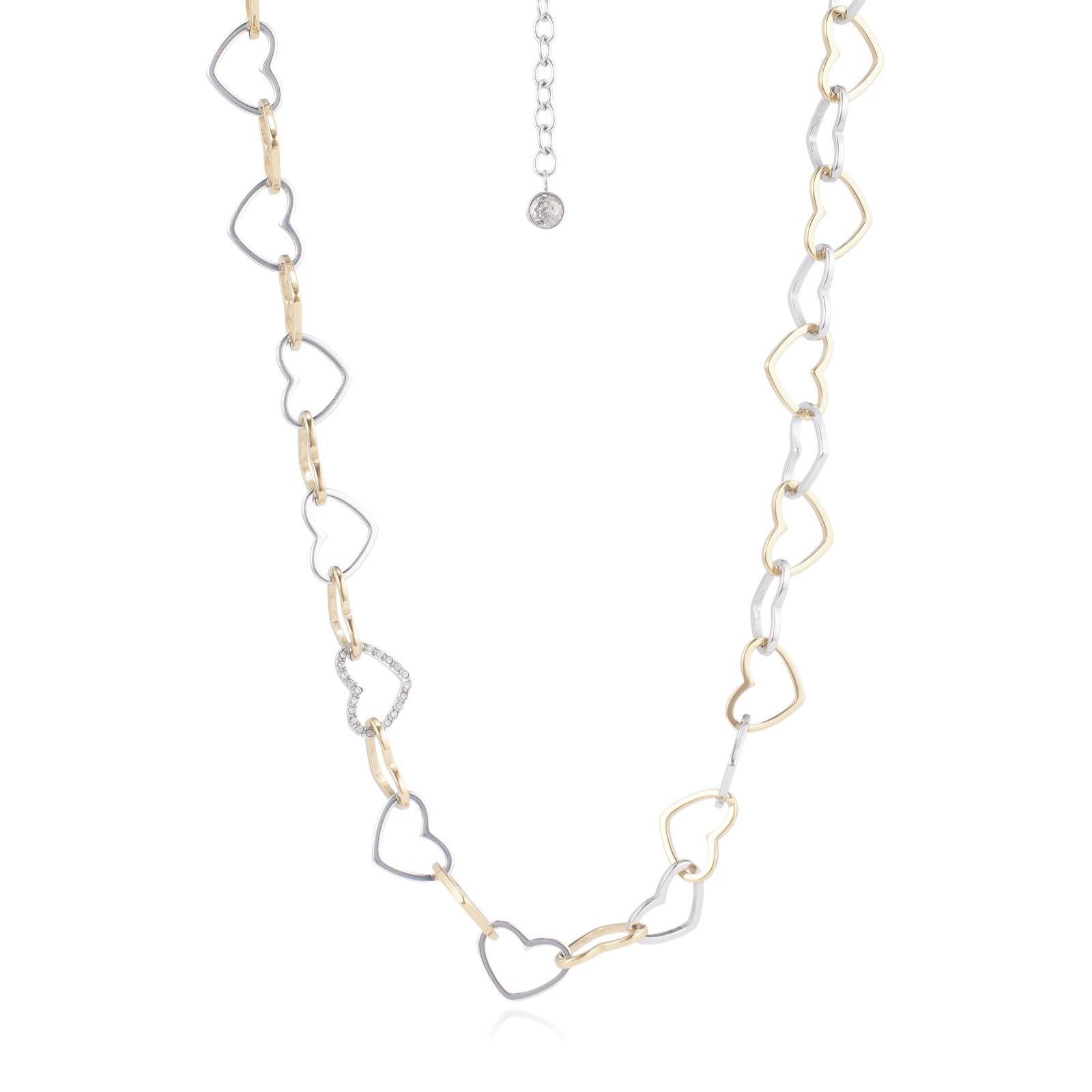 Steel by Diamonique Heart Chain Link Necklace Stainless Steel