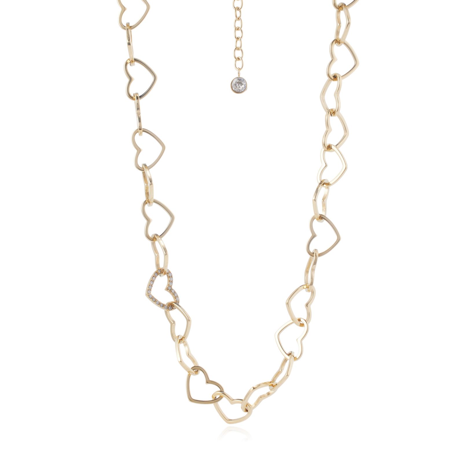 Steel by Diamonique Heart Chain Link Necklace Stainless Steel