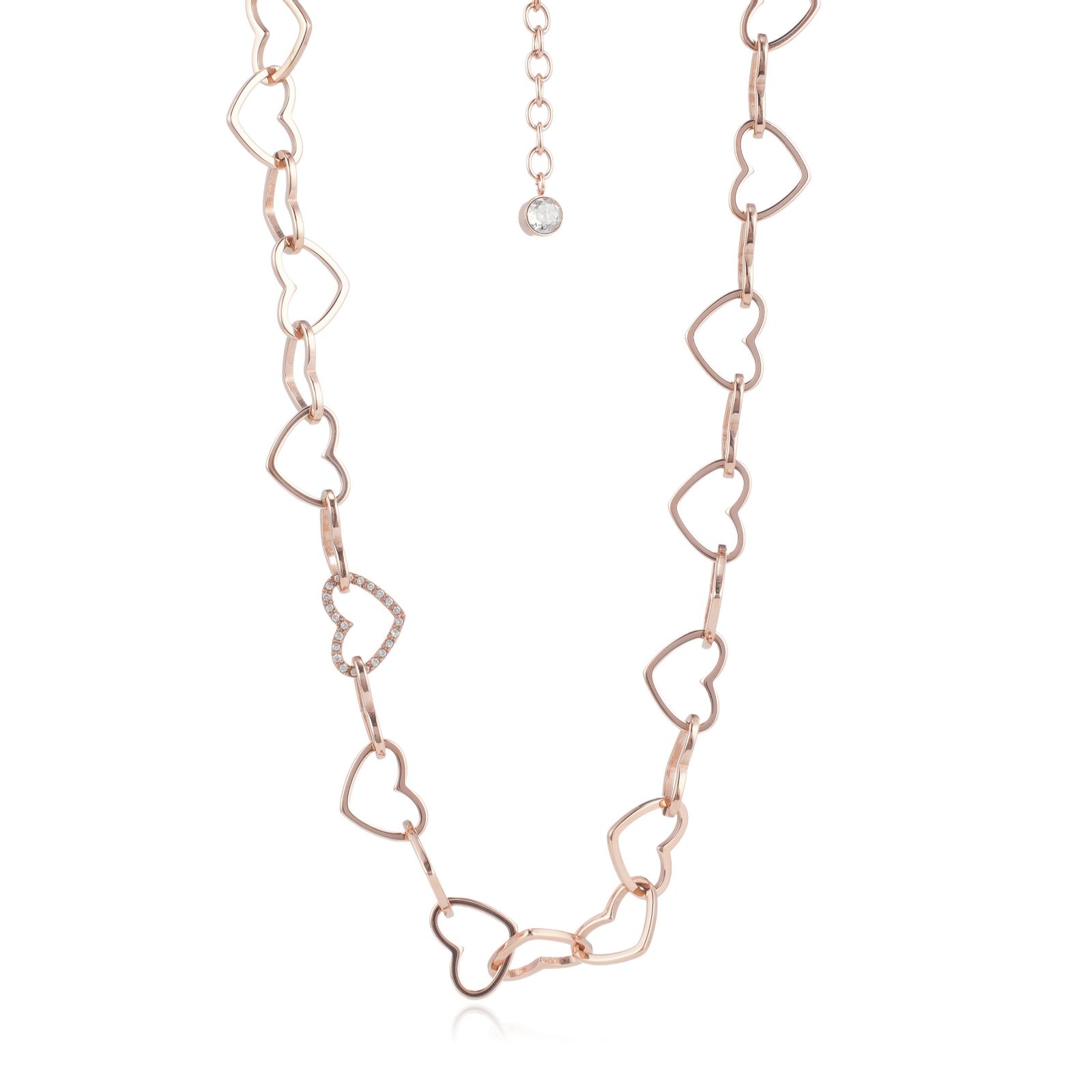 Steel by Diamonique Heart Chain Link Necklace Stainless Steel