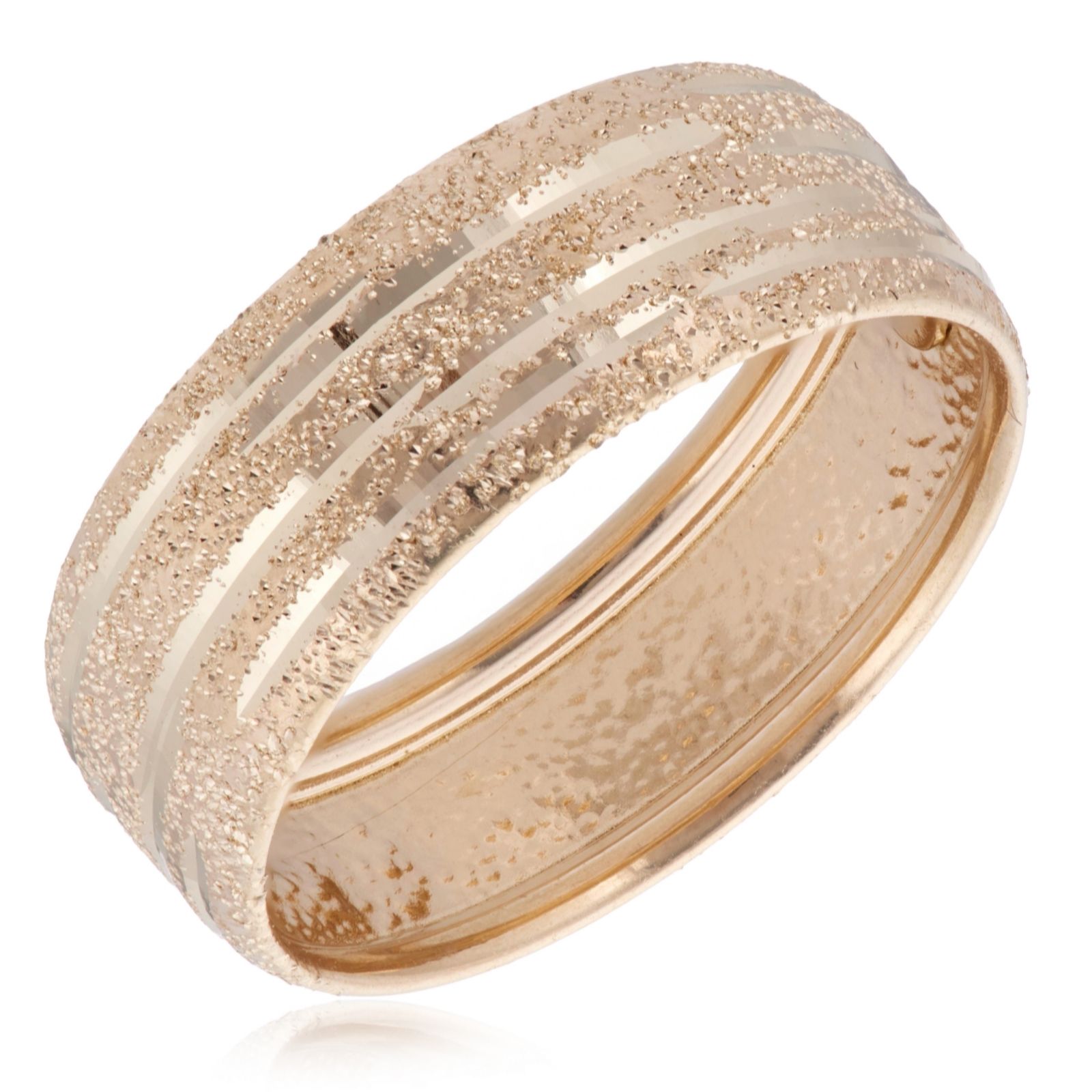 Gold 9ct Italian Gold Hammered Band Ring 1g