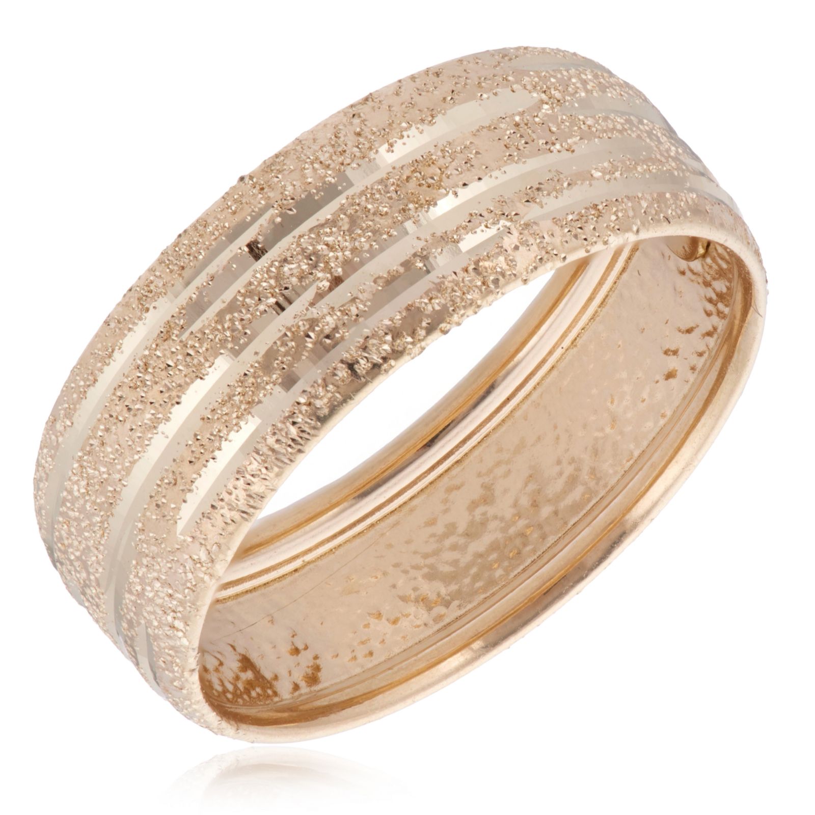Gold 9ct Italian Gold Hammered Band Ring 1g