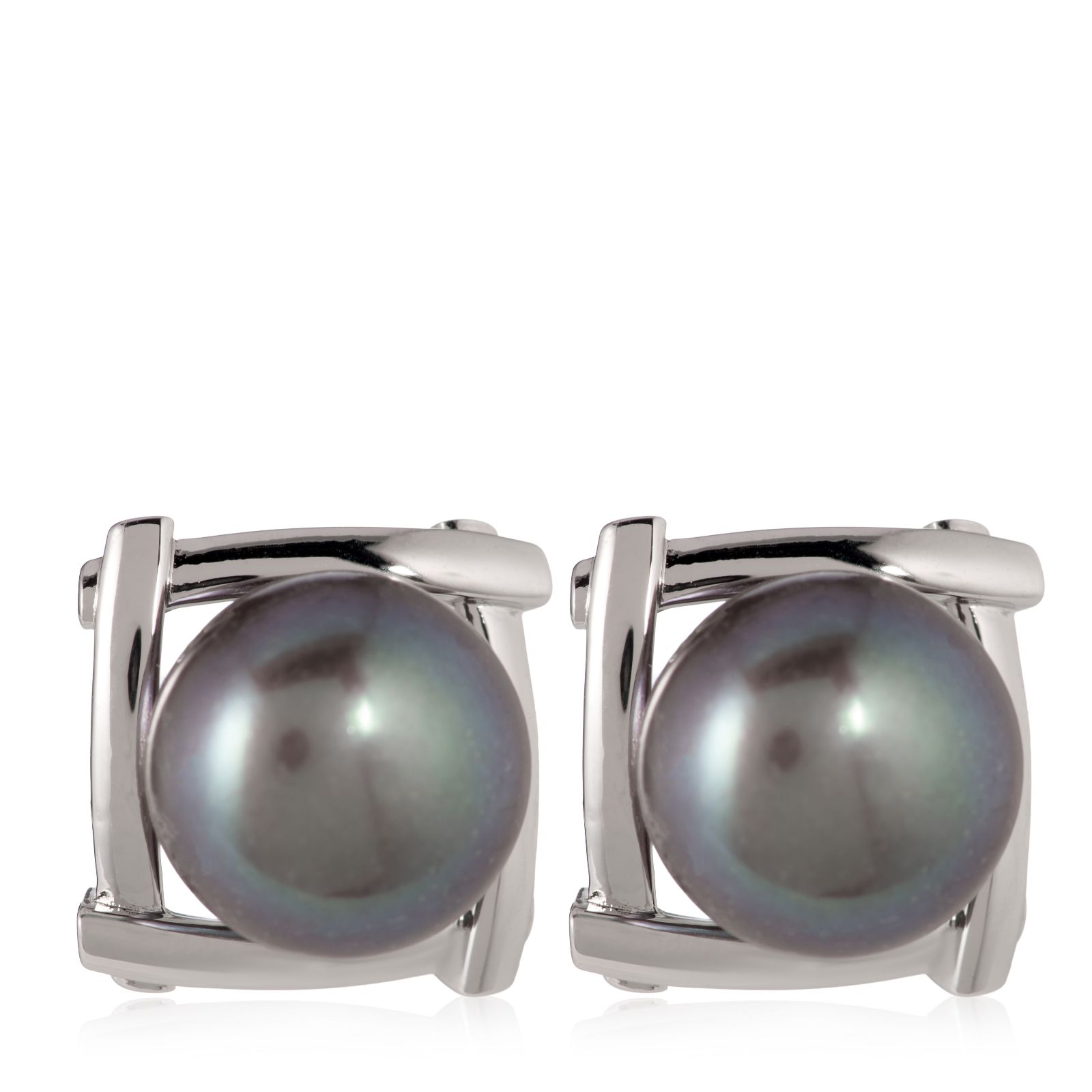 Lara Pearl 10-11mm Framed Fresh Water Pearl Stud Earring