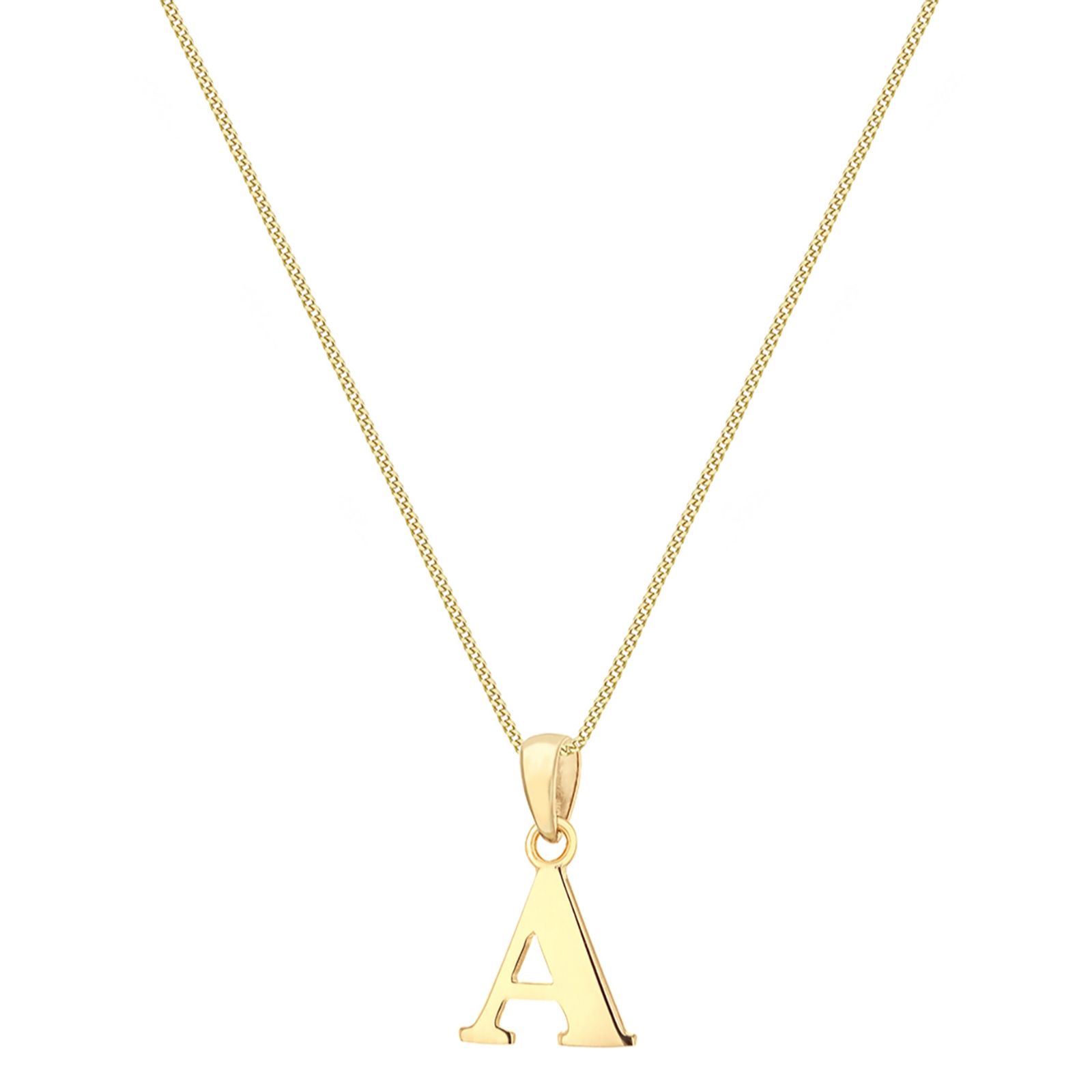 GOLD 9ct Gold Initial Pendant & Adjustable Chain 1.1g