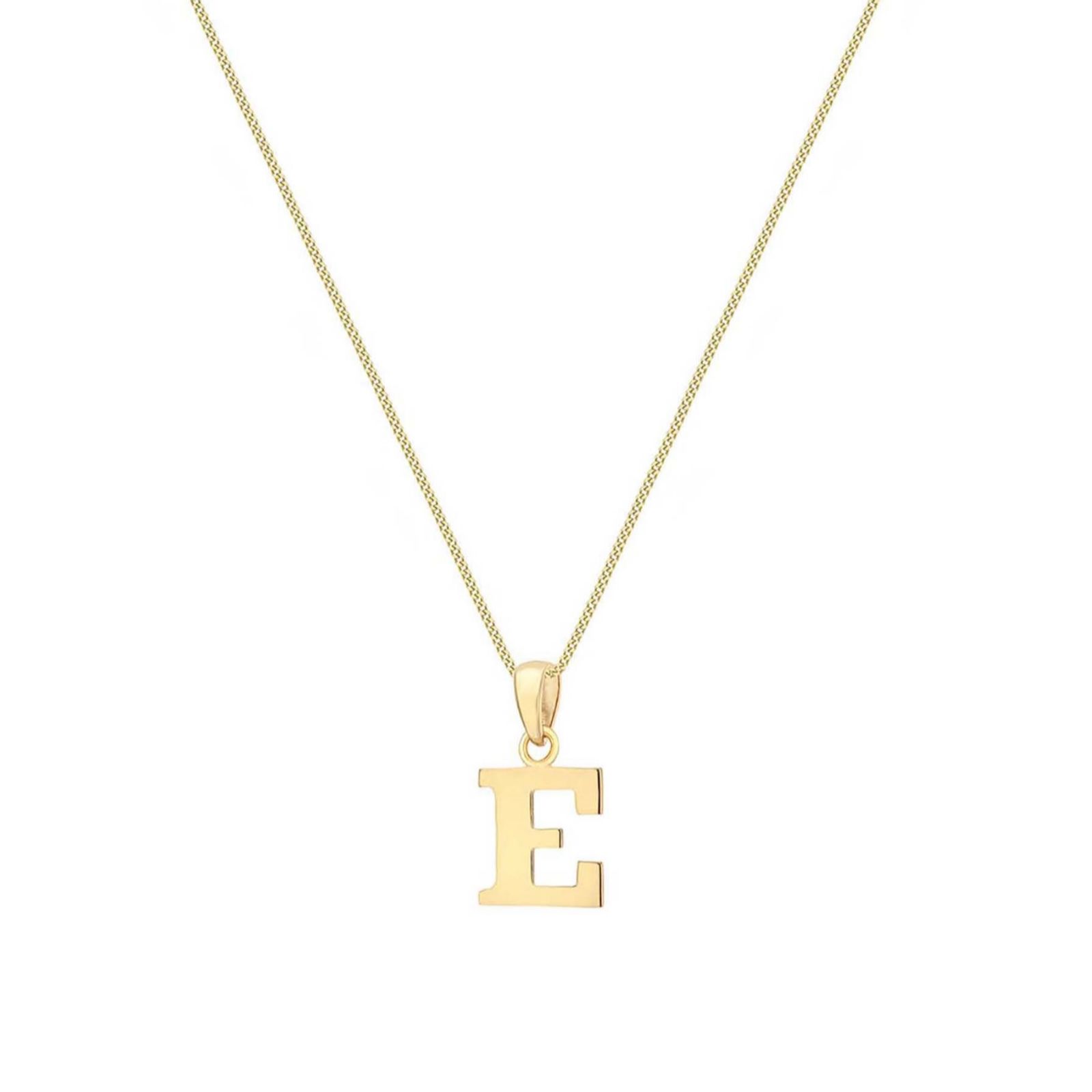 GOLD 9ct Gold Initial Pendant & Adjustable Chain 1.1g
