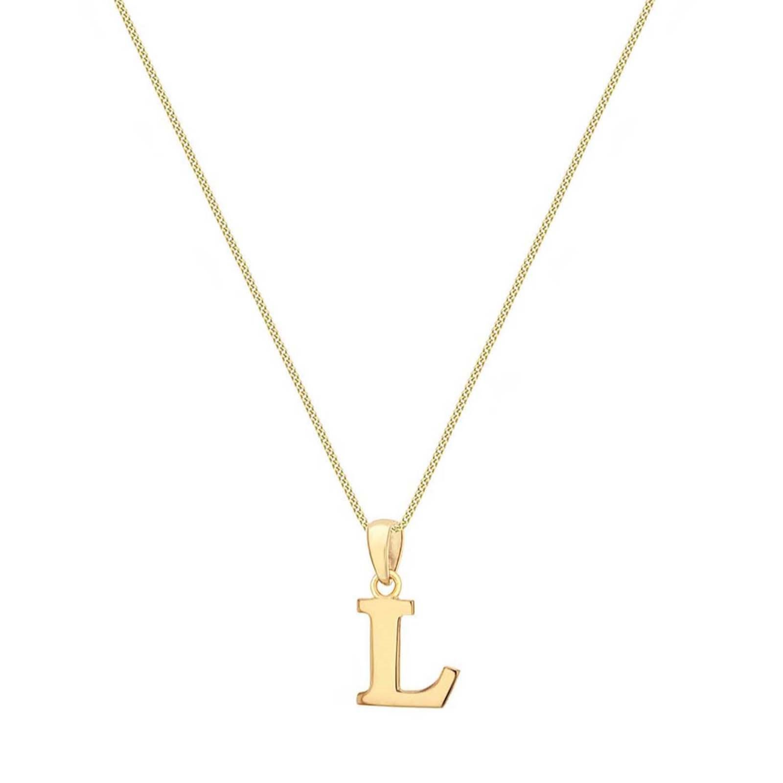 GOLD 9ct Gold Initial Pendant & Adjustable Chain 1.1g