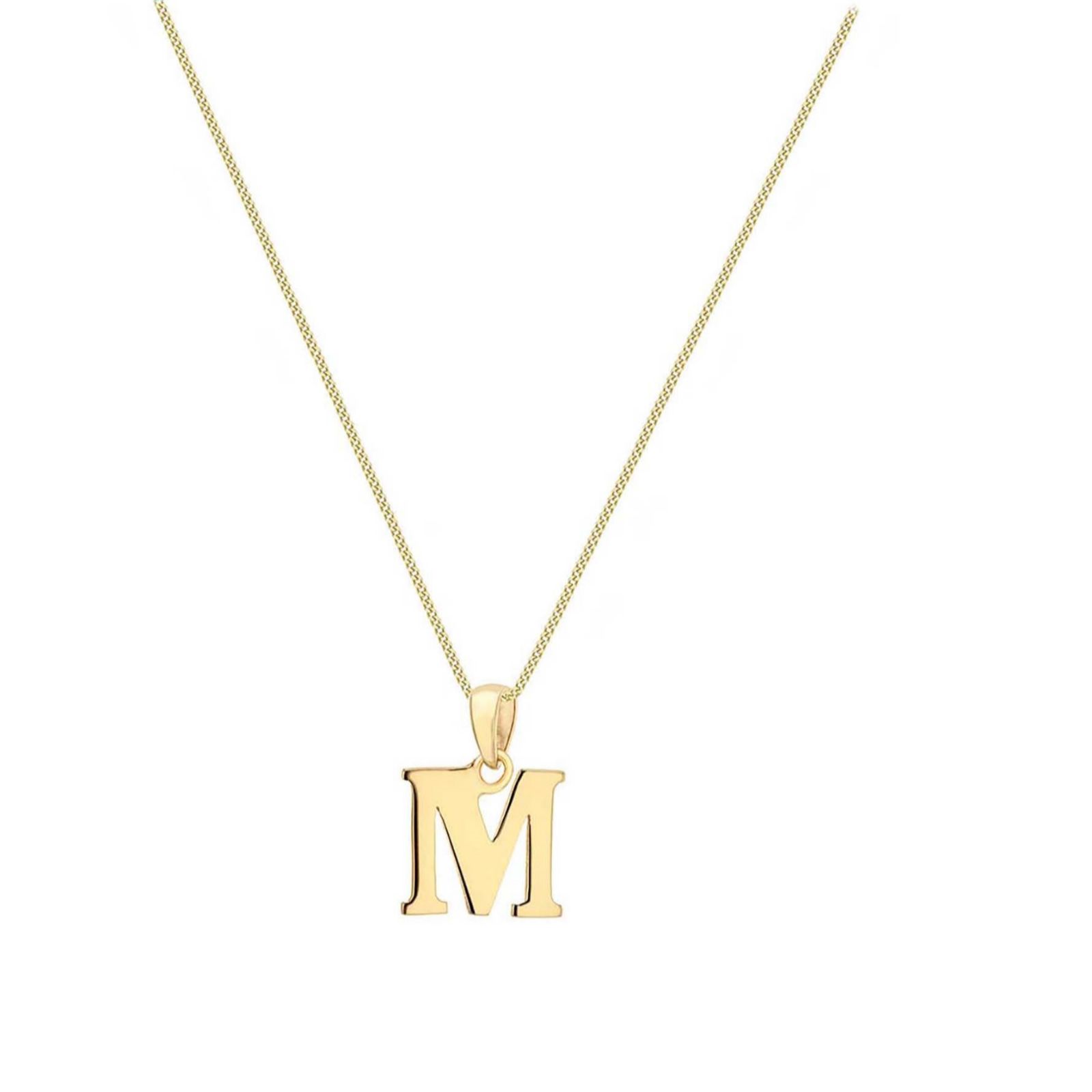GOLD 9ct Gold Initial Pendant & Adjustable Chain 1.1g