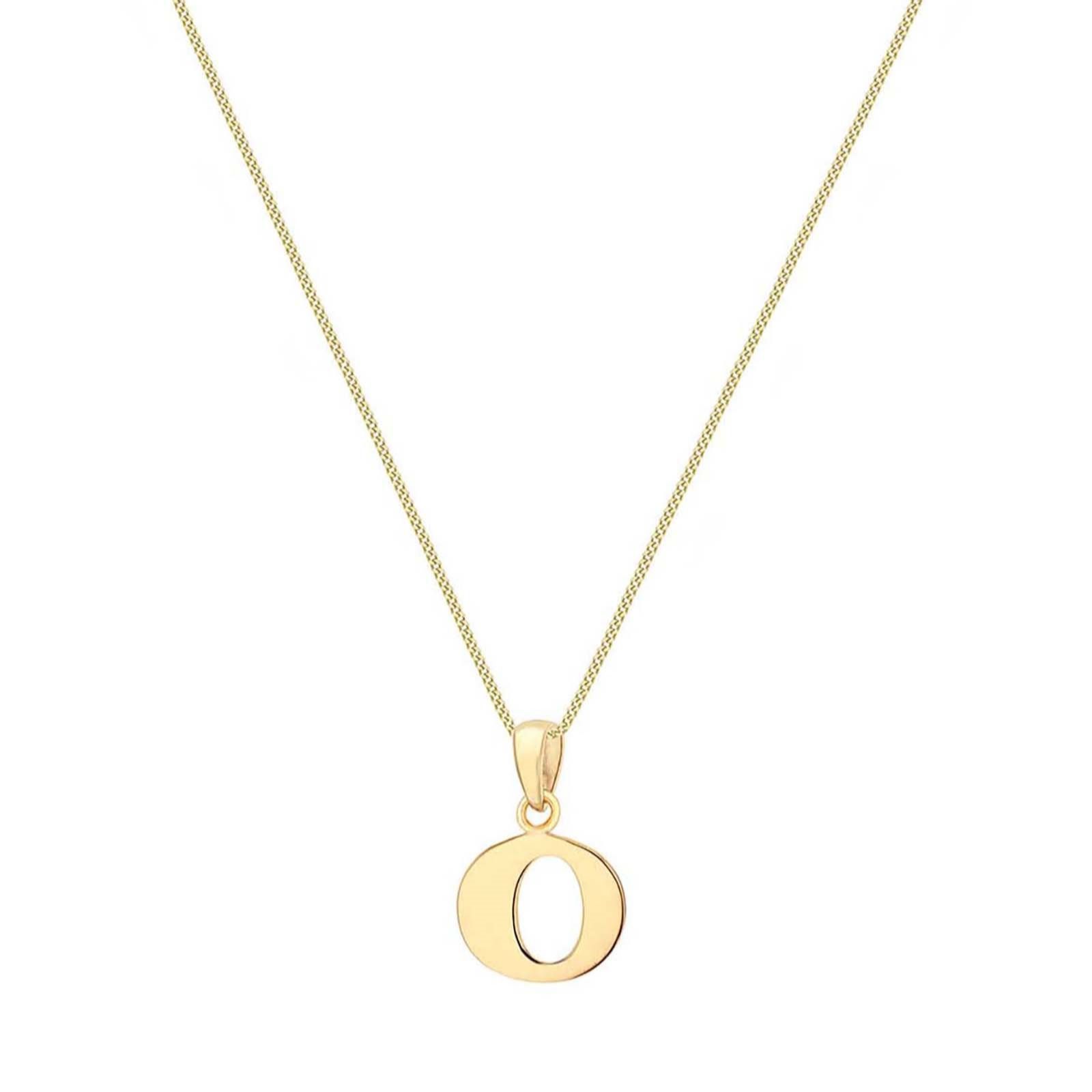 GOLD 9ct Gold Initial Pendant & Adjustable Chain 1.1g